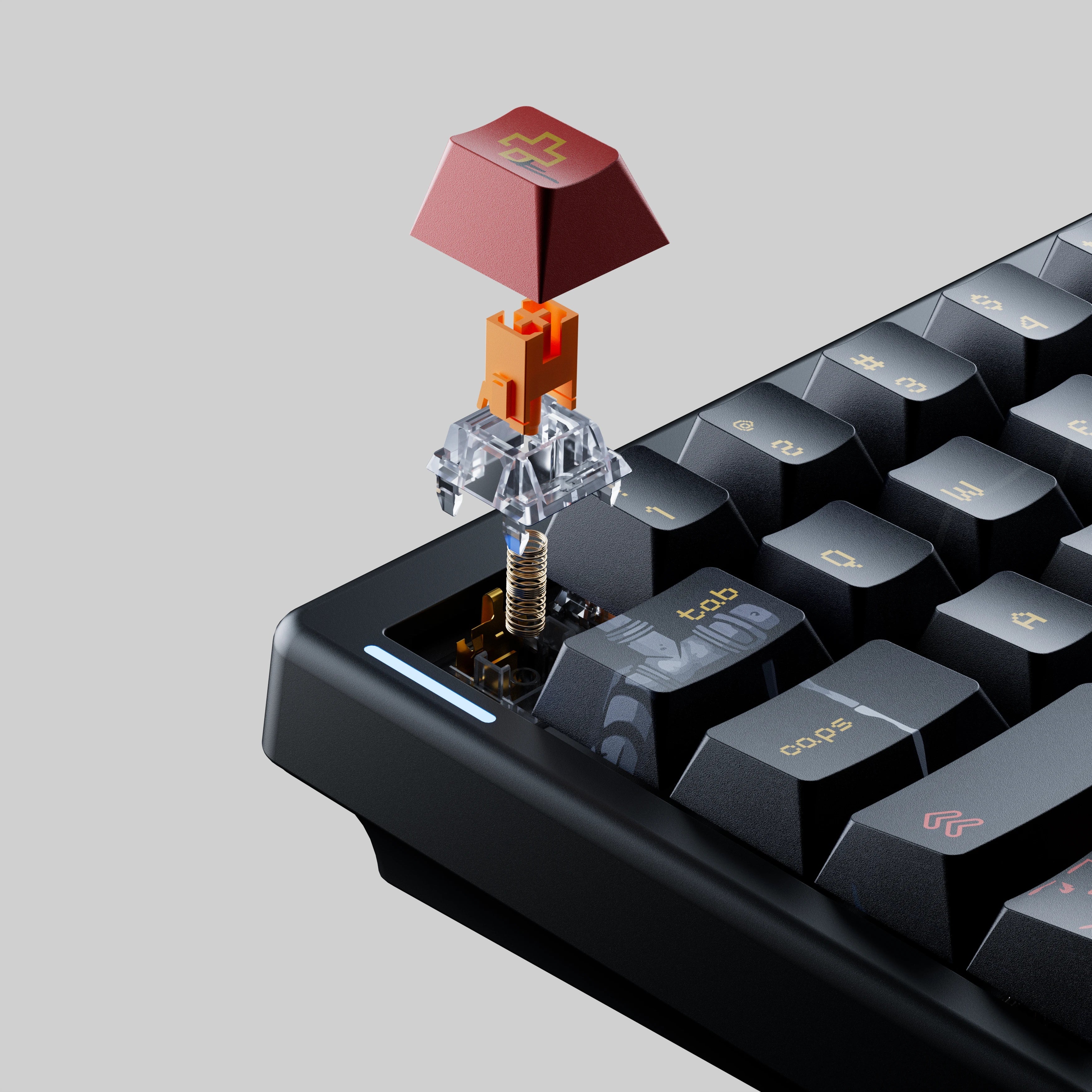 QwertyKey61 PRO Fallout - bezprzewodowa klawiatura mechaniczna gamingowa, Hotswap, RGB
