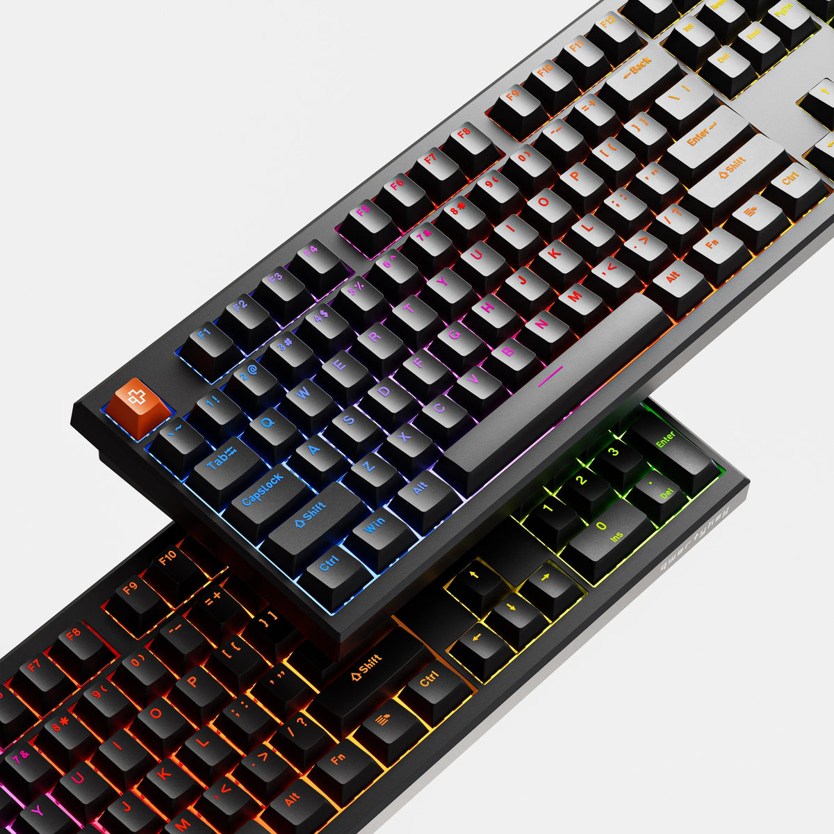 QwertyKey H100 Pro V2 Czarna – Bezprzewodowa Klawiatura Mechaniczna Gamingowa, Hotswap, Gasket, Full RGB