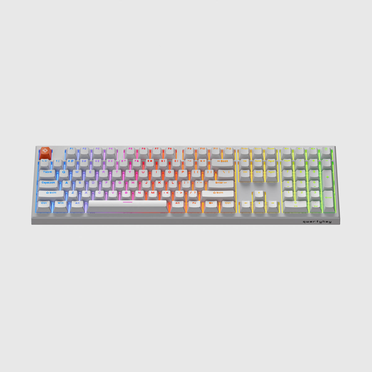 QwertyKey H100 Pro V2 Biała – Bezprzewodowa Klawiatura Mechaniczna Gamingowa, Hotswap, Gasket, Full RGB