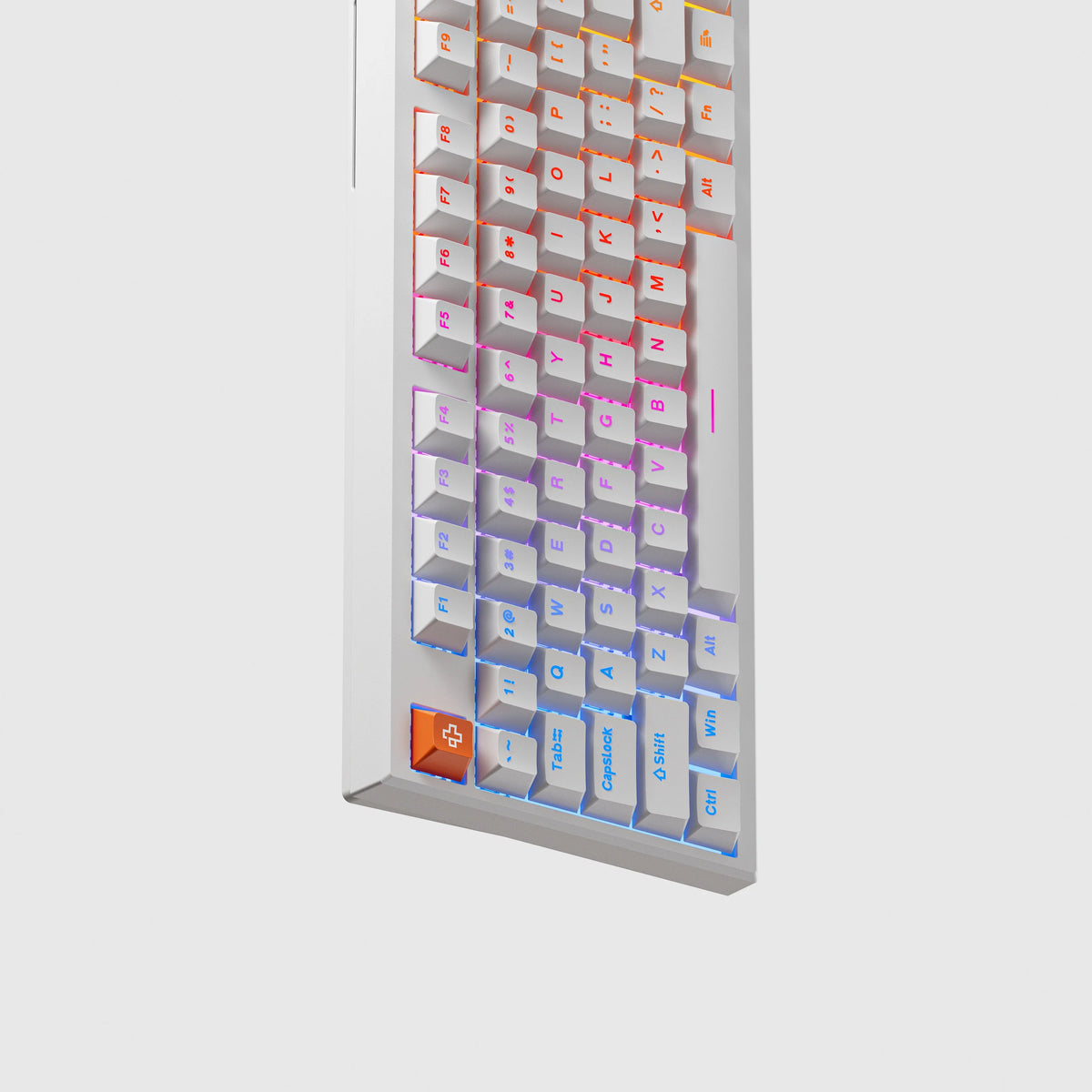 QwertyKey H100 Pro V2 Biała – Bezprzewodowa Klawiatura Mechaniczna Gamingowa, Hotswap, Gasket, Full RGB