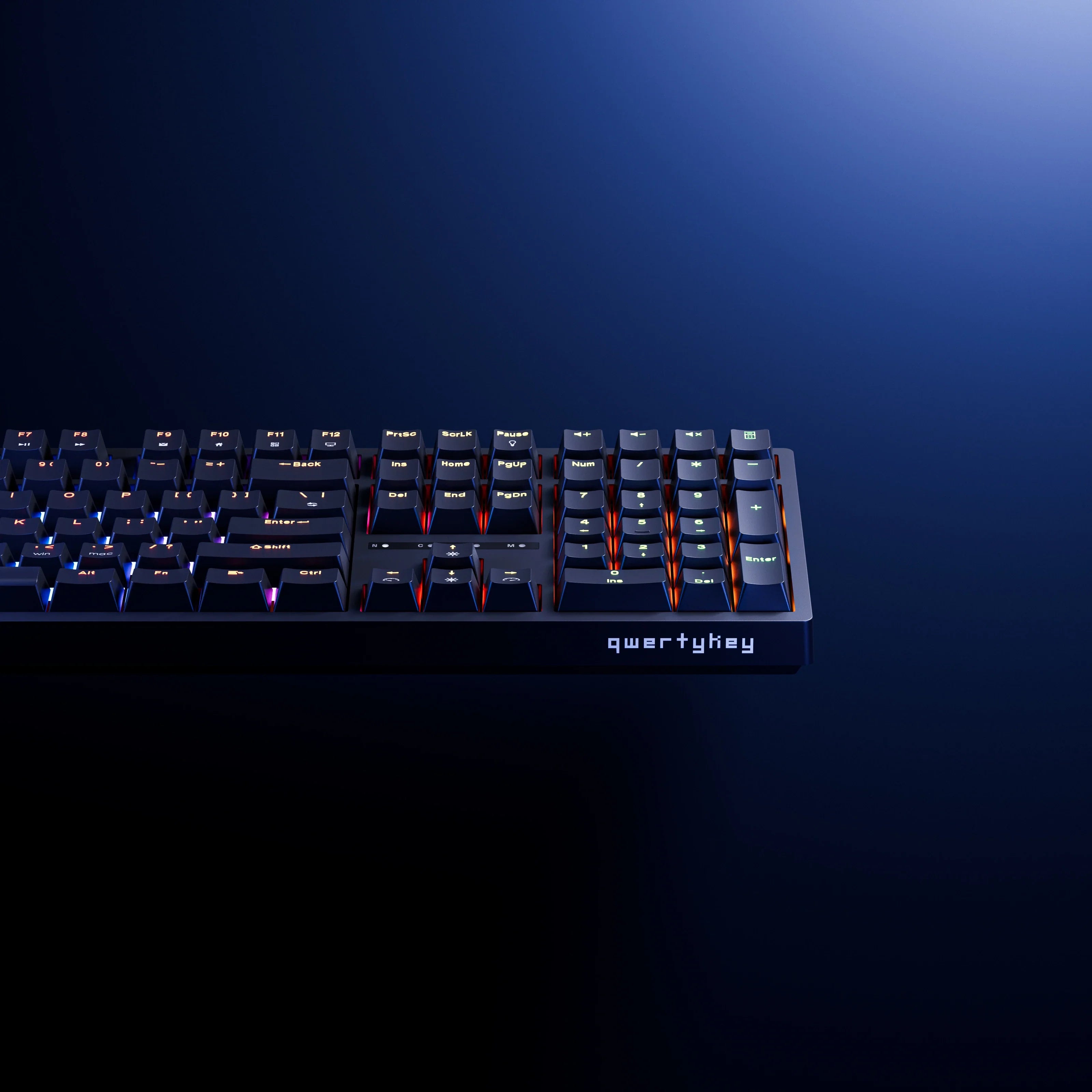 QwertyKey H100, czarna - bezprzewodowa klawiatura mechaniczna gamingowa, Hotswap, RGB