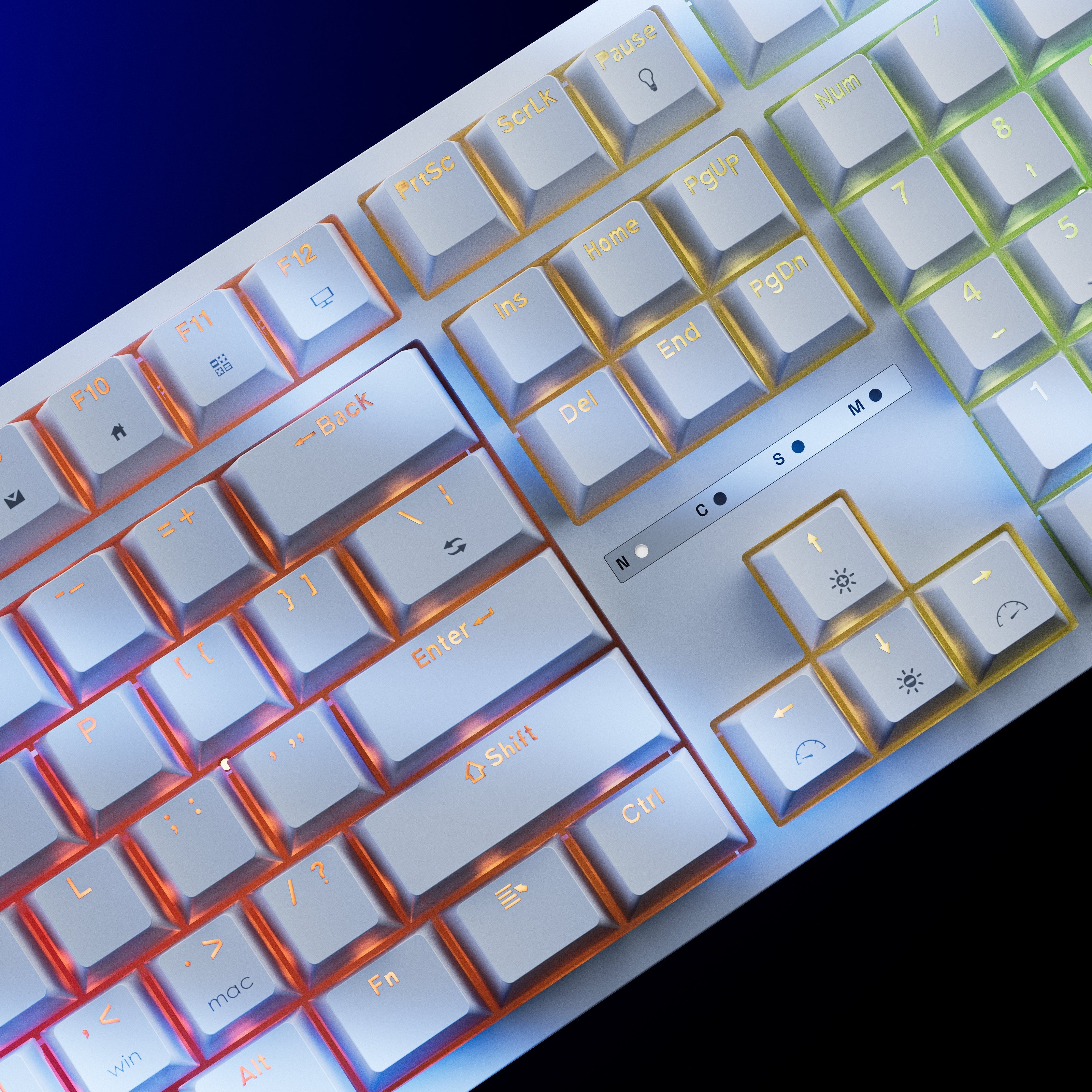 QwertyKey H100, biała - bezprzewodowa klawiatura mechaniczna gamingowa, Hotswap, RGB