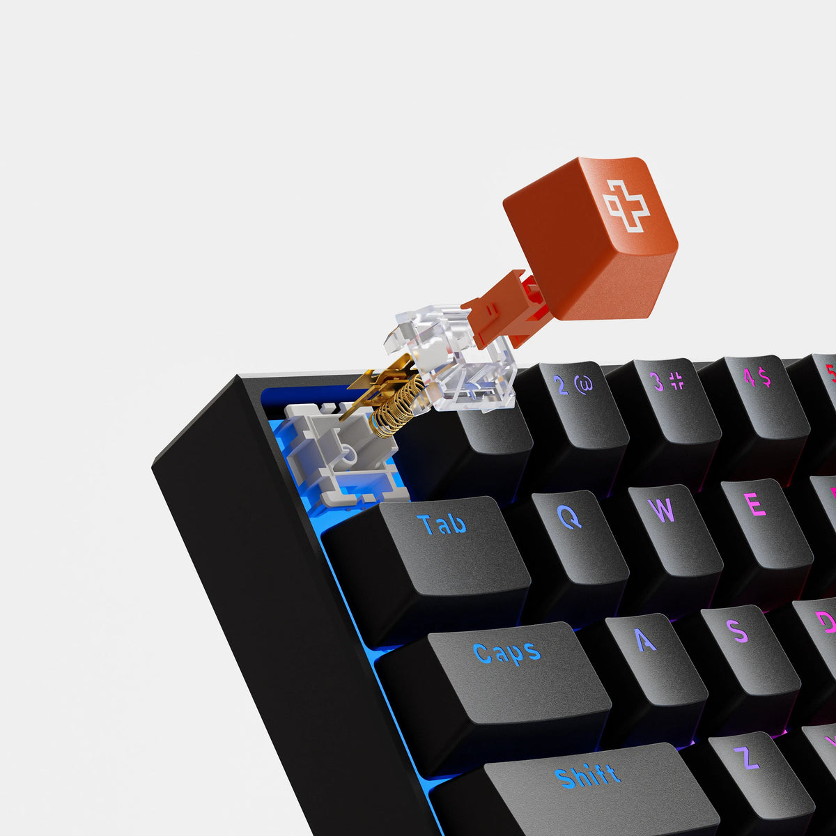QwertyKey H61 Pro V2 Czarna – Klawiatura Mechaniczna Gamingowa, Hotswap, Full RGB