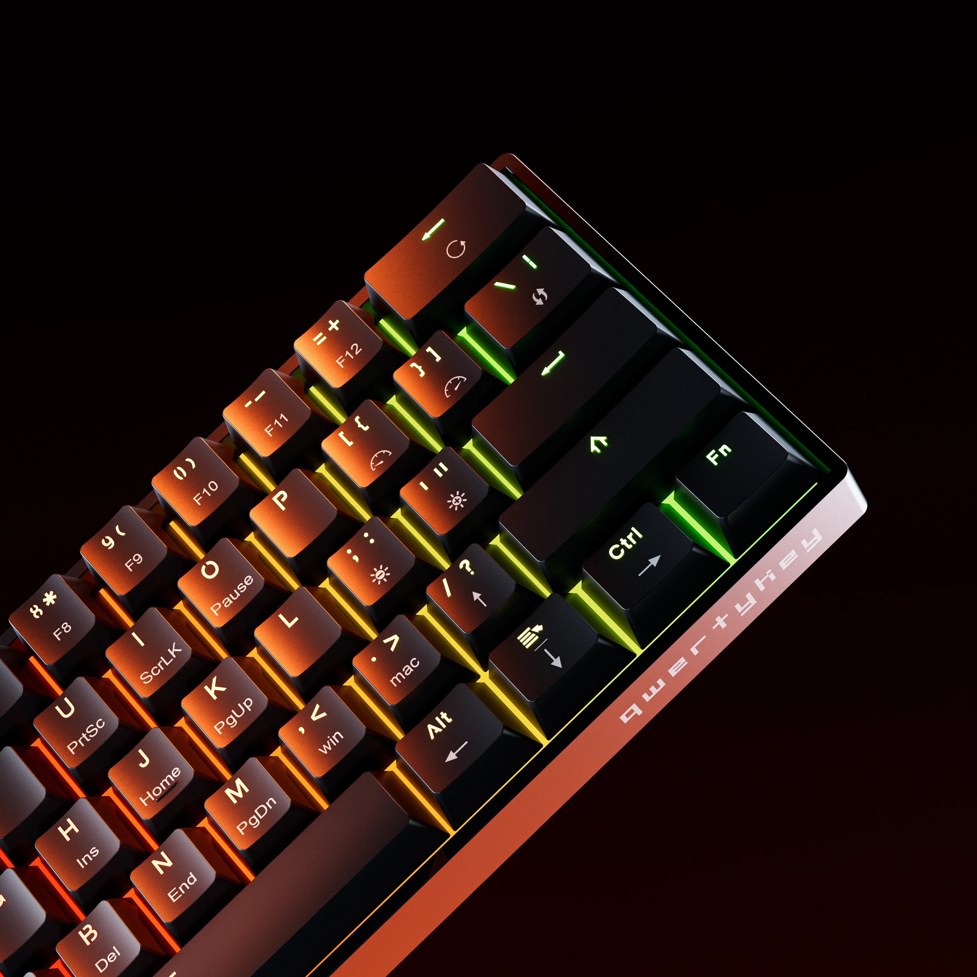 QwertyKey H61 Split, czarna - klawiatura mechaniczna gamingowa, Hotswap, RGB