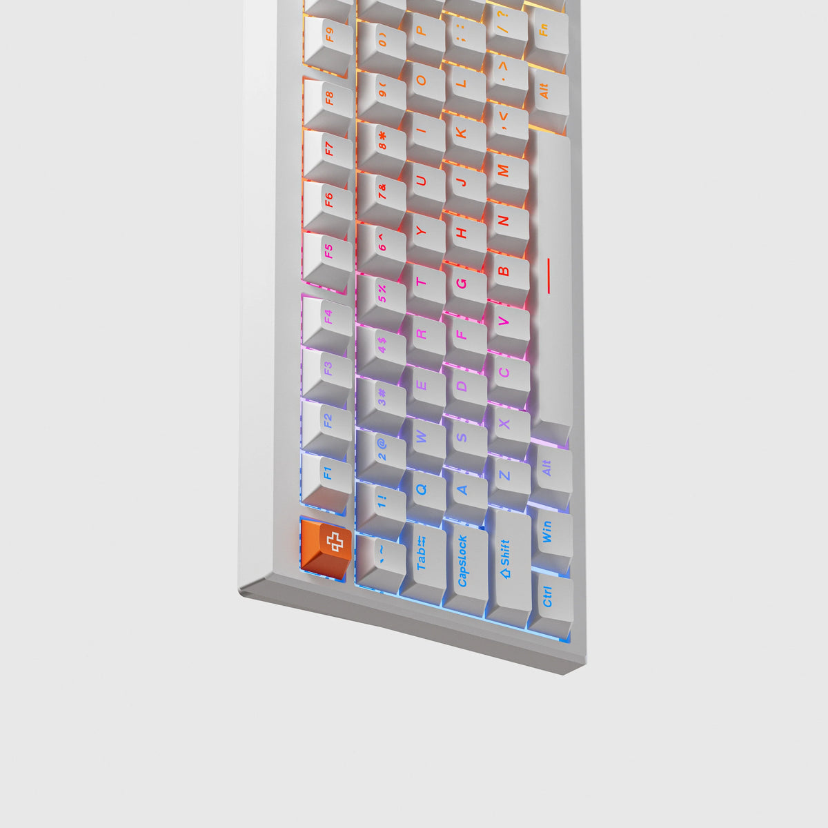 QwertyKey H87 Pro V2 Biała – Bezprzewodowa Klawiatura Mechaniczna Gamingowa, Hotswap, Gasket, Full RGB