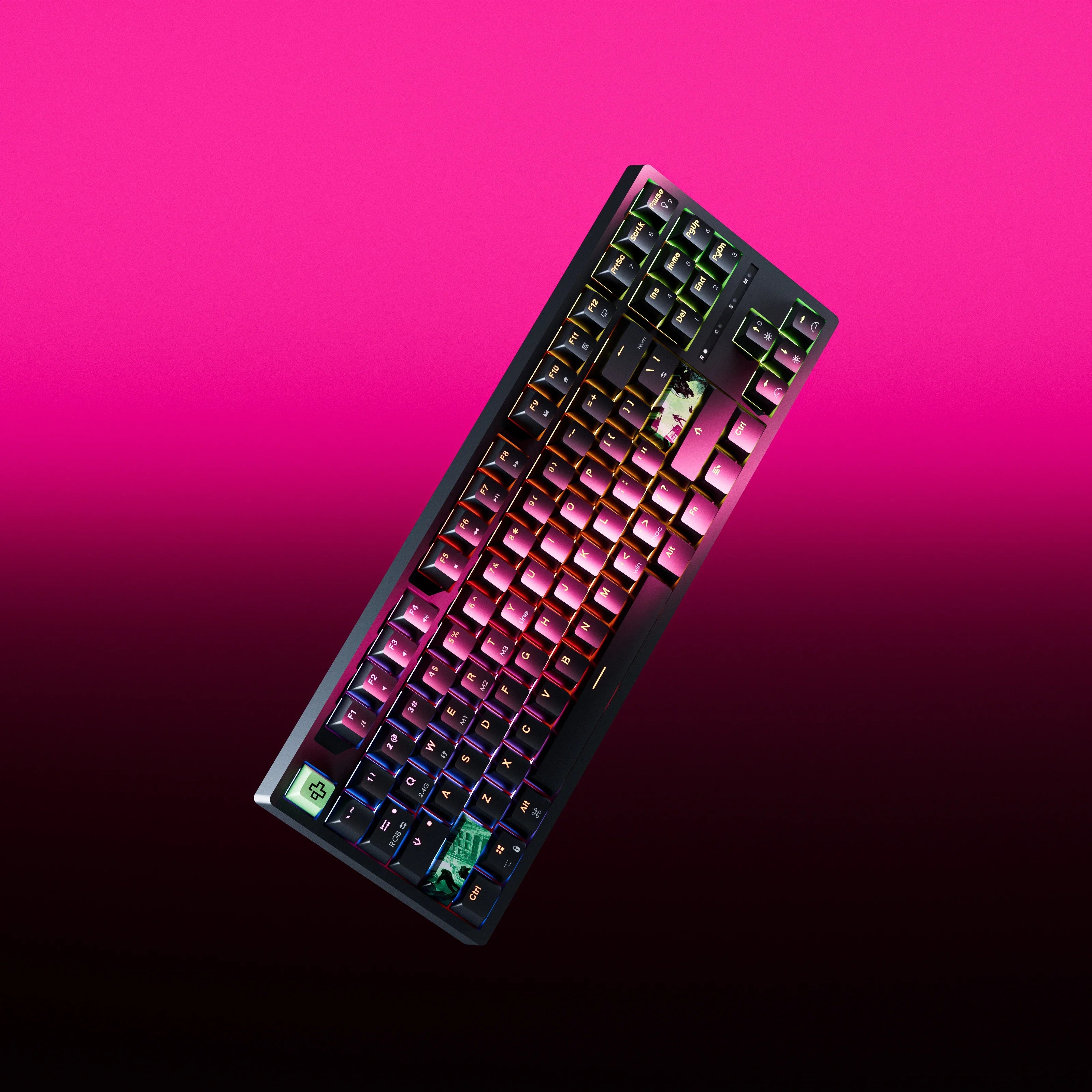 QwertyKey H87, czarna - bezprzewodowa klawiatura mechaniczna gamingowa, Hotswap, RGB