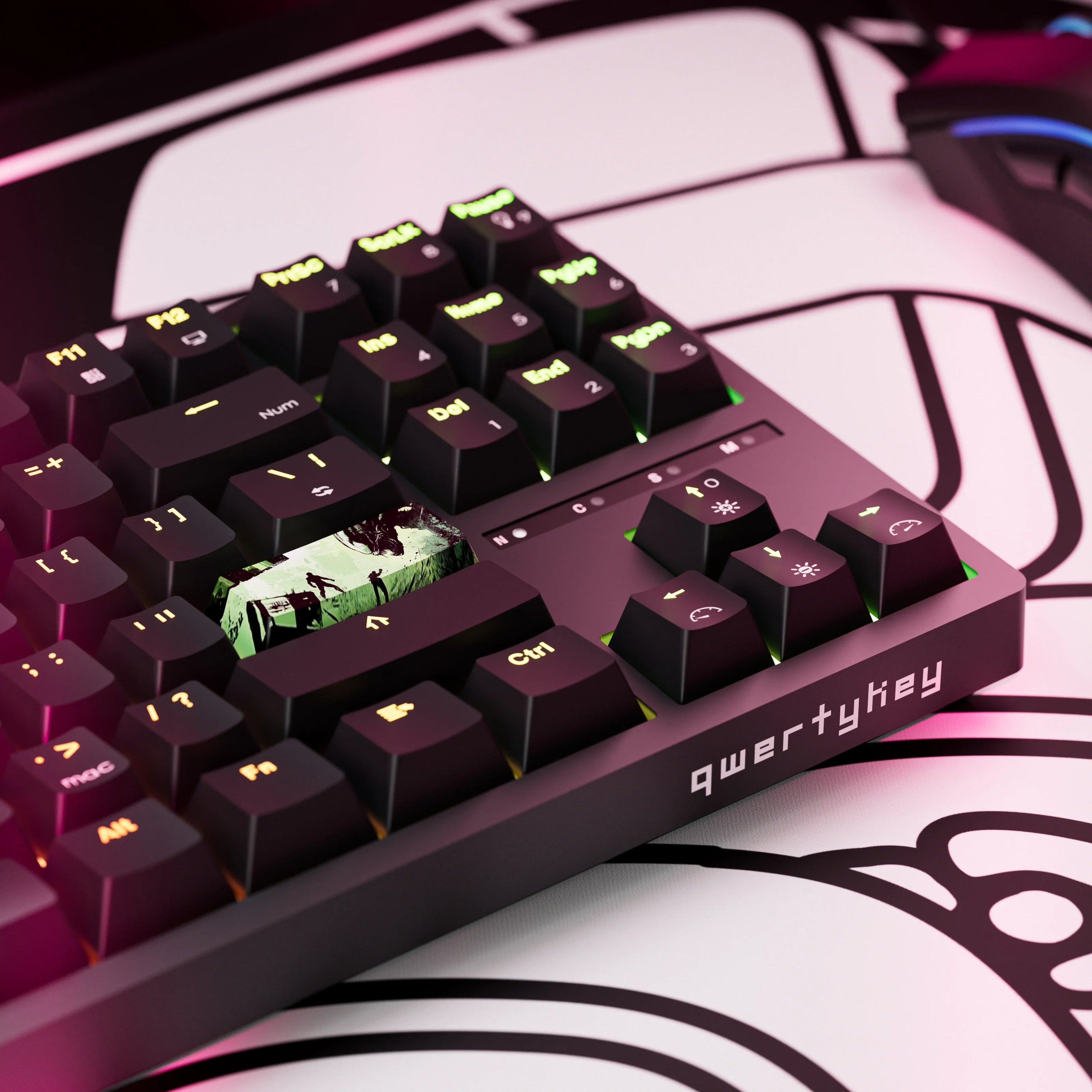 QwertyKey H87, czarna - bezprzewodowa klawiatura mechaniczna gamingowa, Hotswap, RGB
