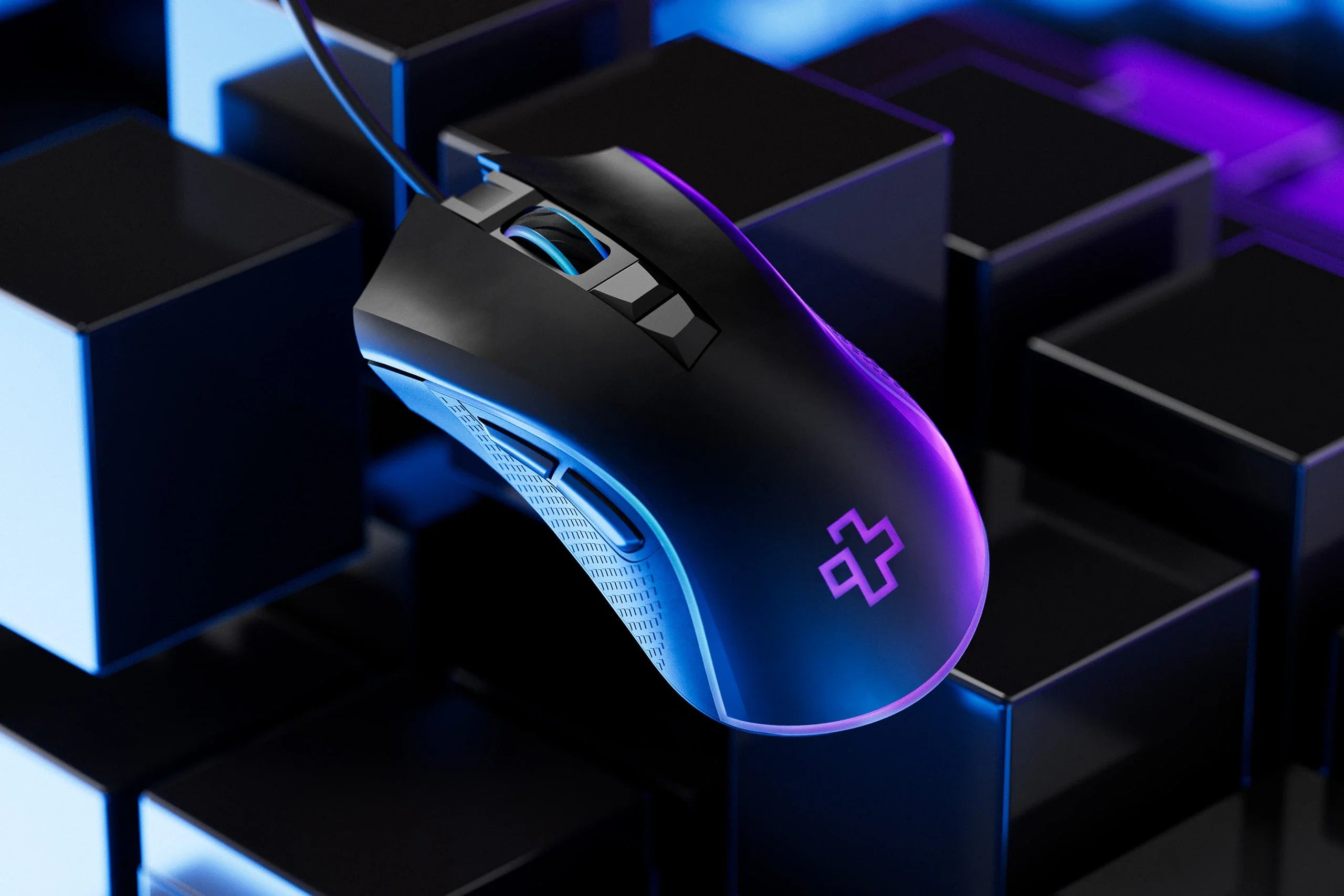 mysz Gaming QwertyKey Forge czarna, RGB, 12.000 DPI, z oprogramowaniem