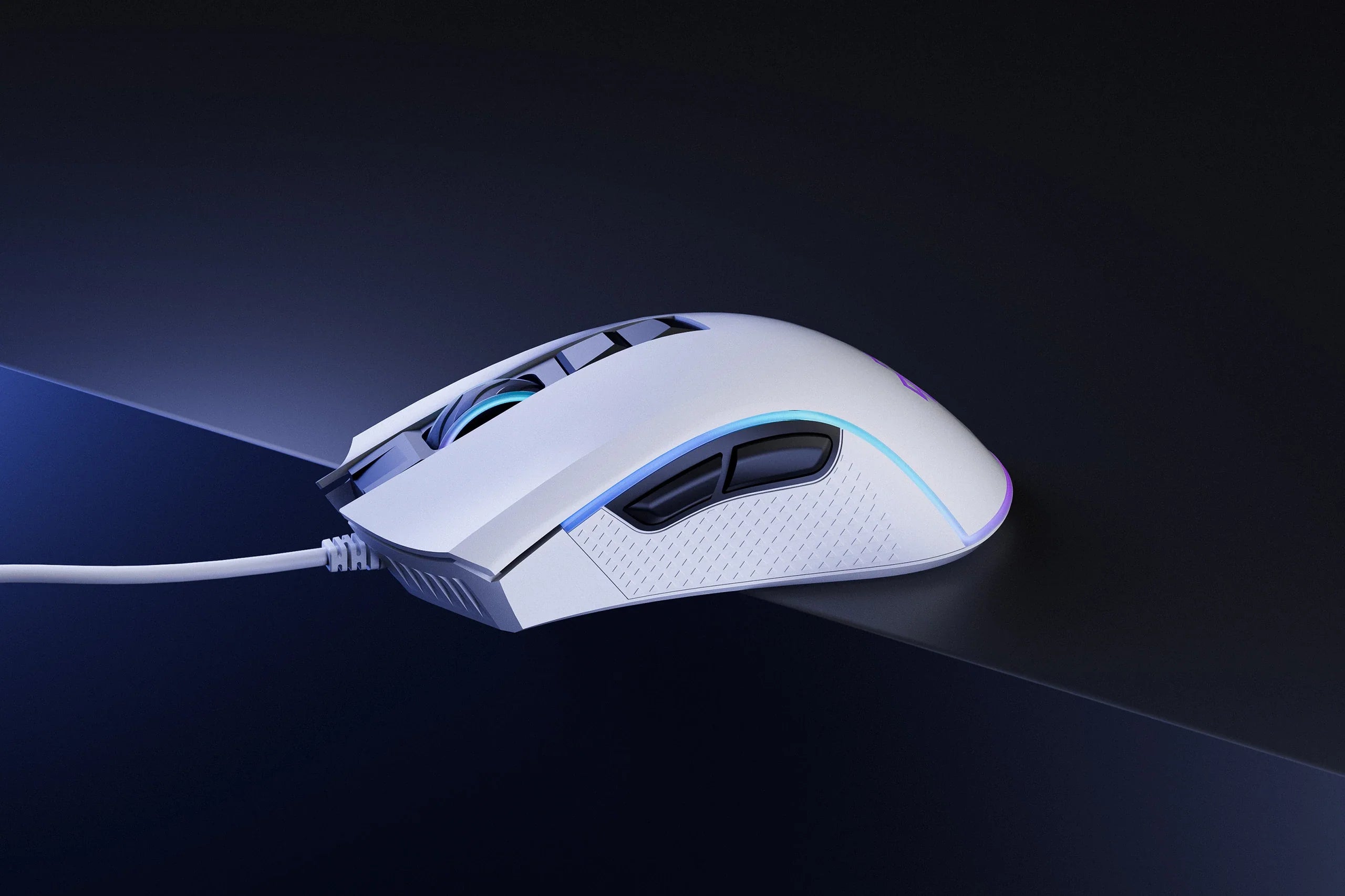 mysz Gaming QwertyKey Forge biała, RGB, 12.000 DPI, z oprogramowaniem