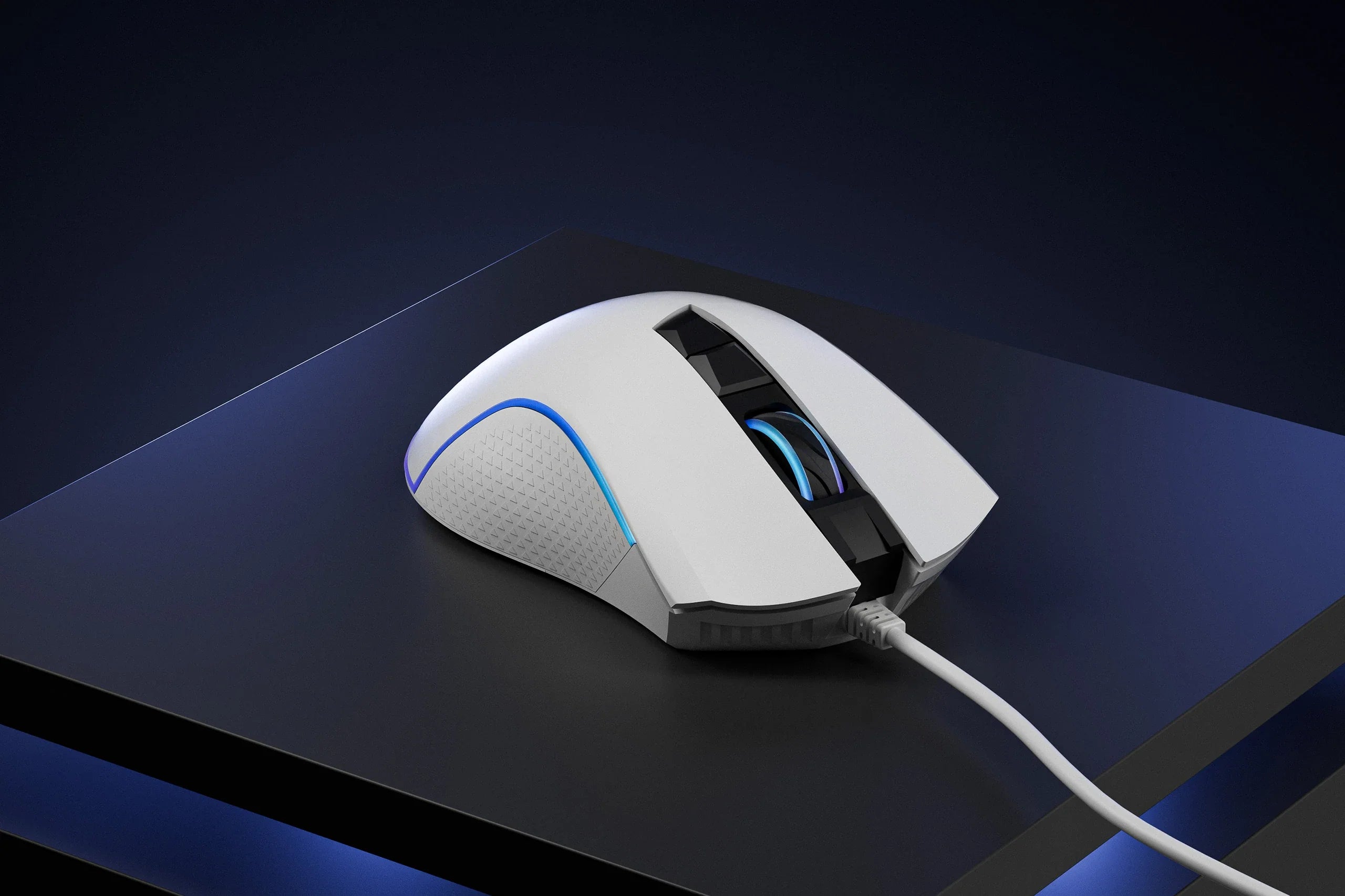 mysz Gaming QwertyKey Forge biała, RGB, 12.000 DPI, z oprogramowaniem