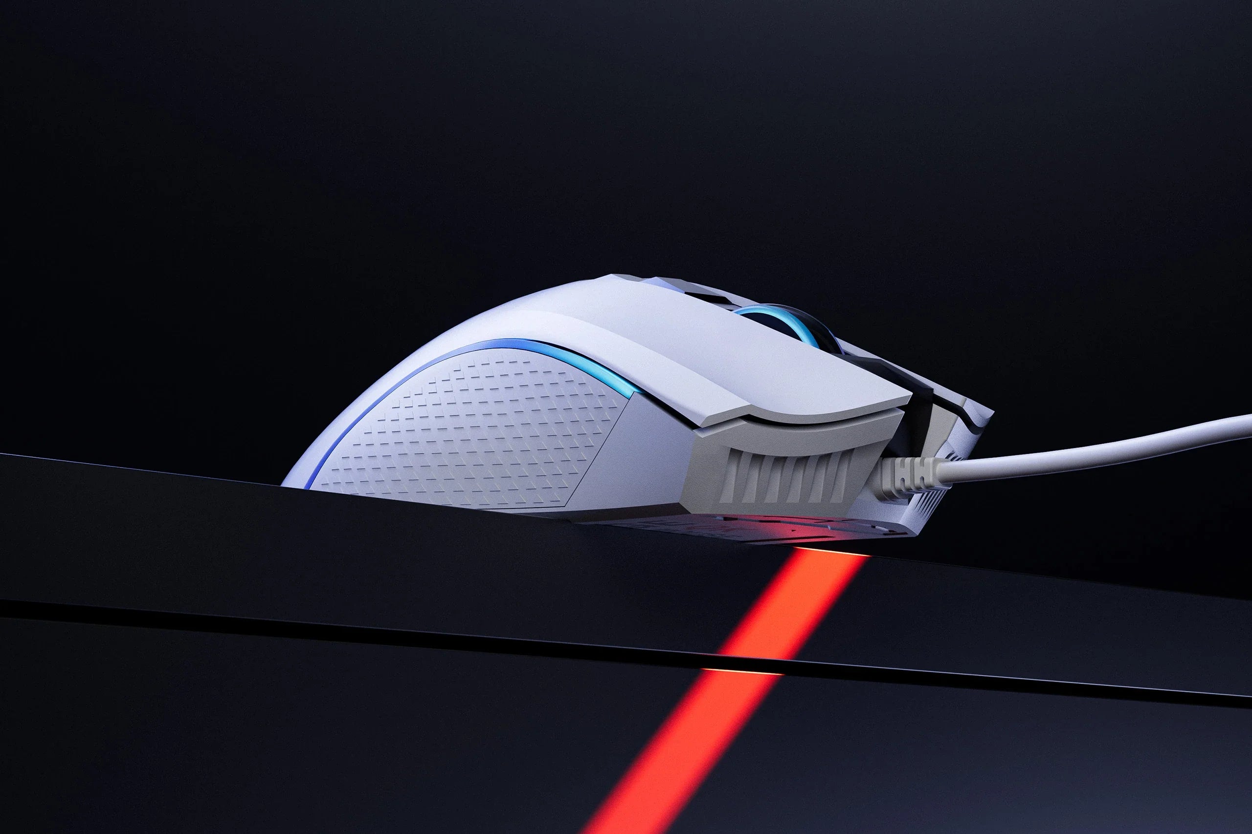 mysz Gaming QwertyKey Forge biała, RGB, 12.000 DPI, z oprogramowaniem