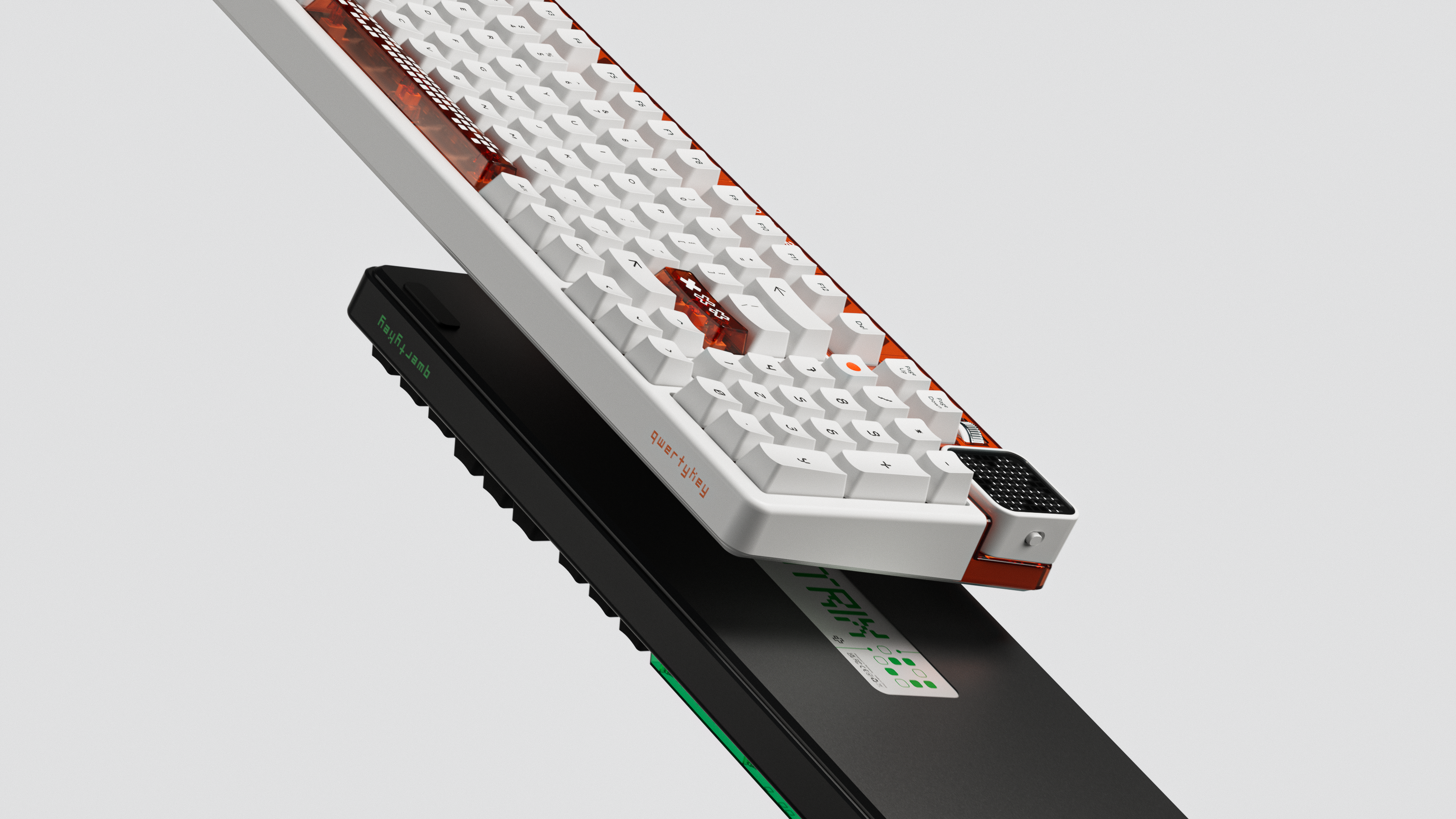 QwertyKey100 Apex - bezprzewodowa klawiatura mechaniczna gamingowa, Hotswap, RGB, gasket mount, z ekranem