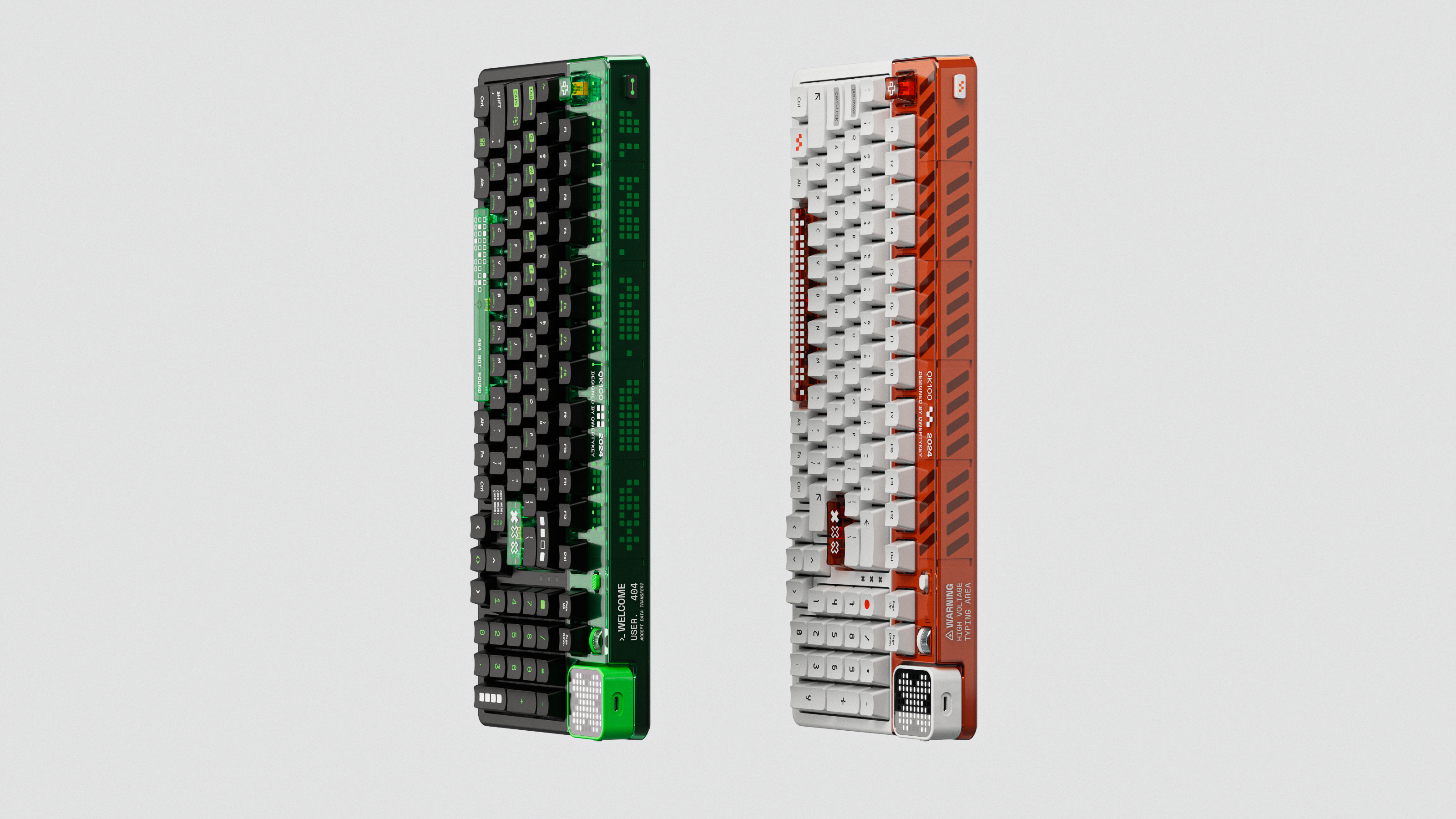 QwertyKey100 Matrix - bezprzewodowa klawiatura mechaniczna gamingowa, Hotswap, RGB, gasket mount, z ekranem