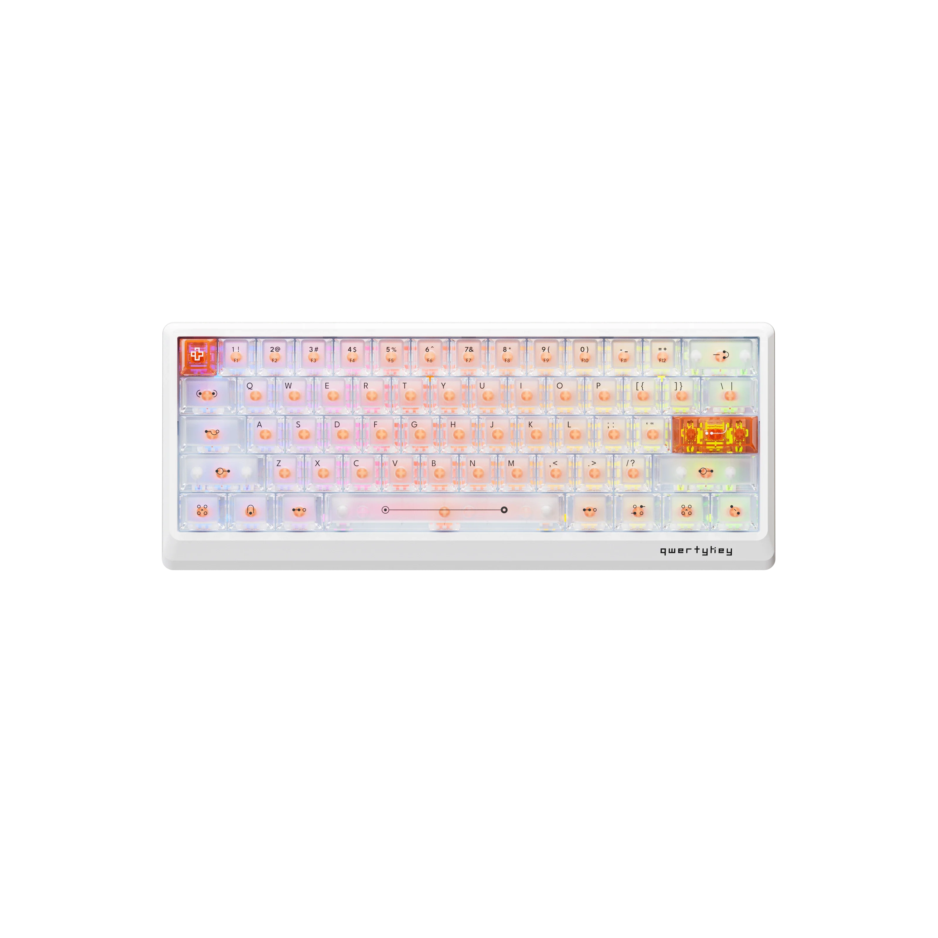 QwertyKey QK61 HE Phantom Biała – Magnetyczna Klawiatura Gamingowa Hall Effect, Rapid Trigger, Snap Tap, Full RGB