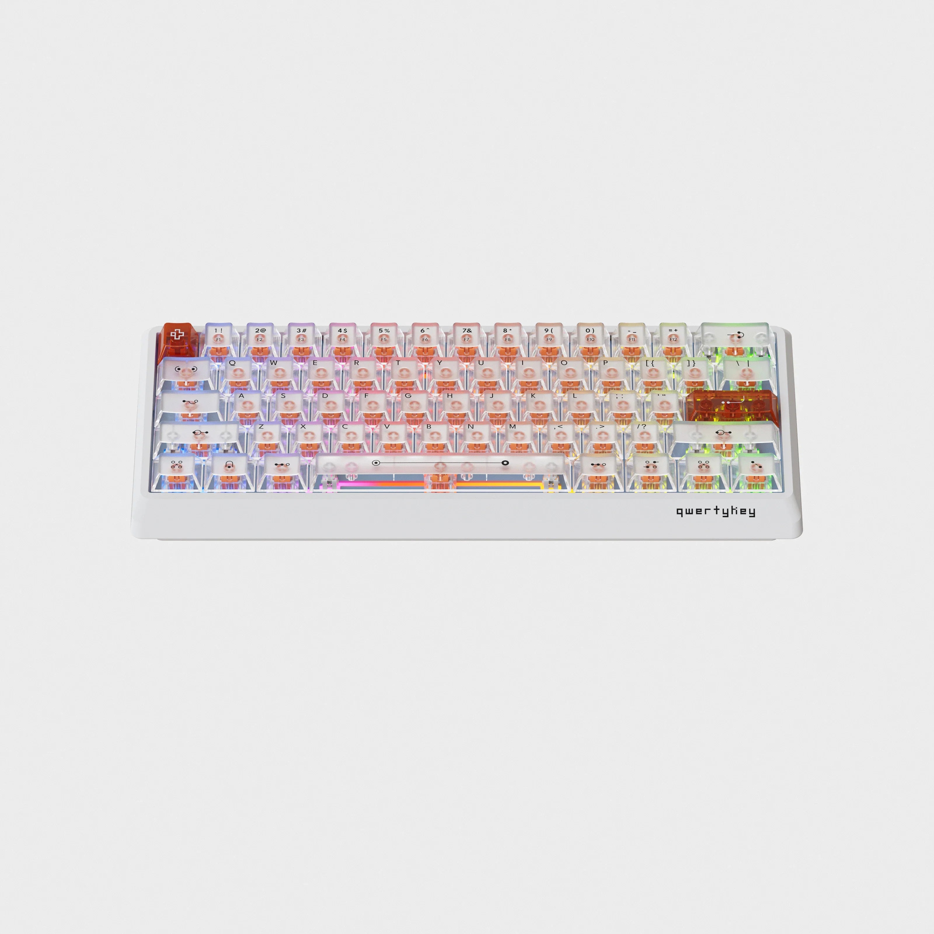 QwertyKey QK61 HE Phantom Biała – Magnetyczna Klawiatura Gamingowa Hall Effect, Rapid Trigger, Snap Tap, Full RGB