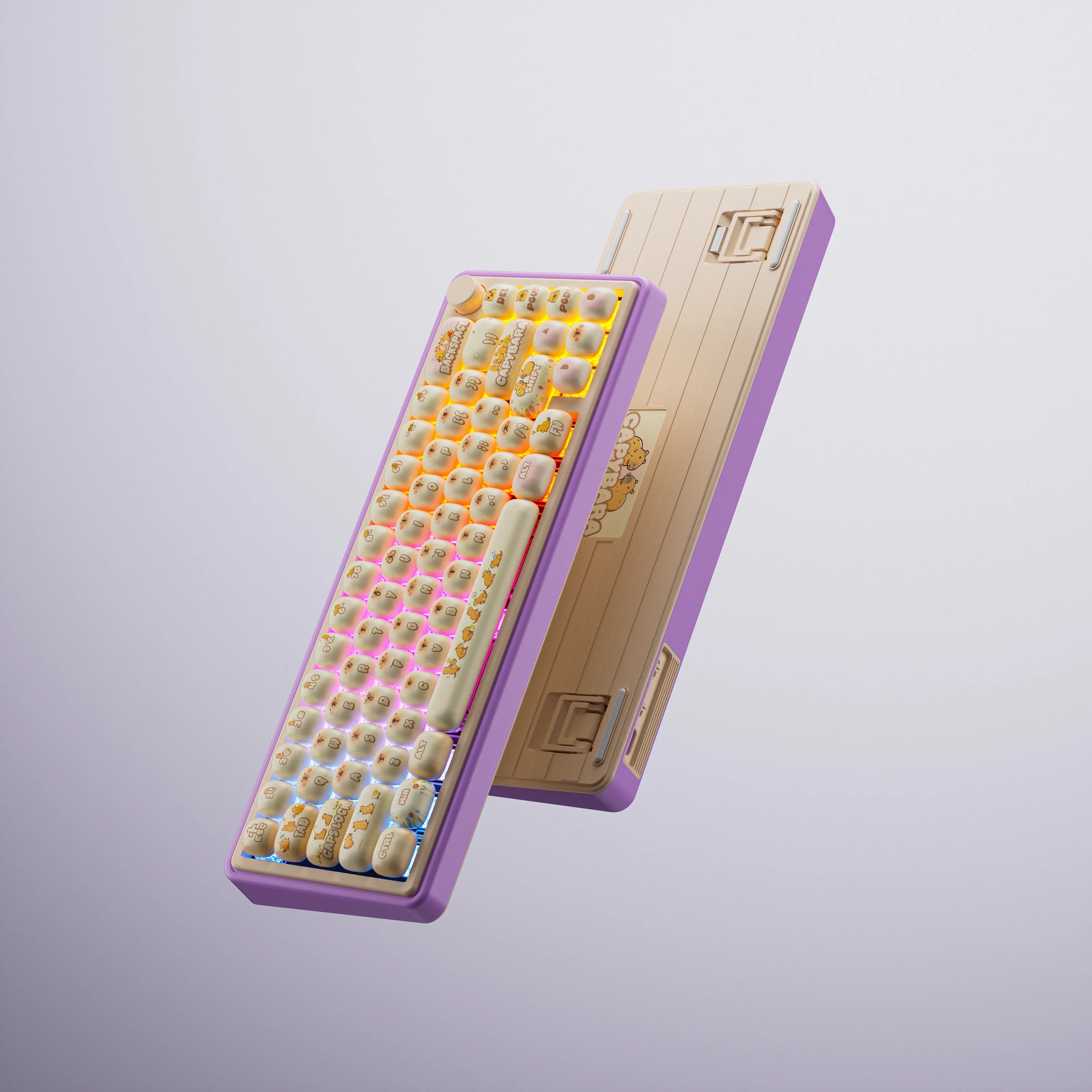 QwertyKey65 Pro Capybara edycja limitowana VIA - bezprzewodowa klawiatura mechaniczna gamingowa, Hotswap, RGB