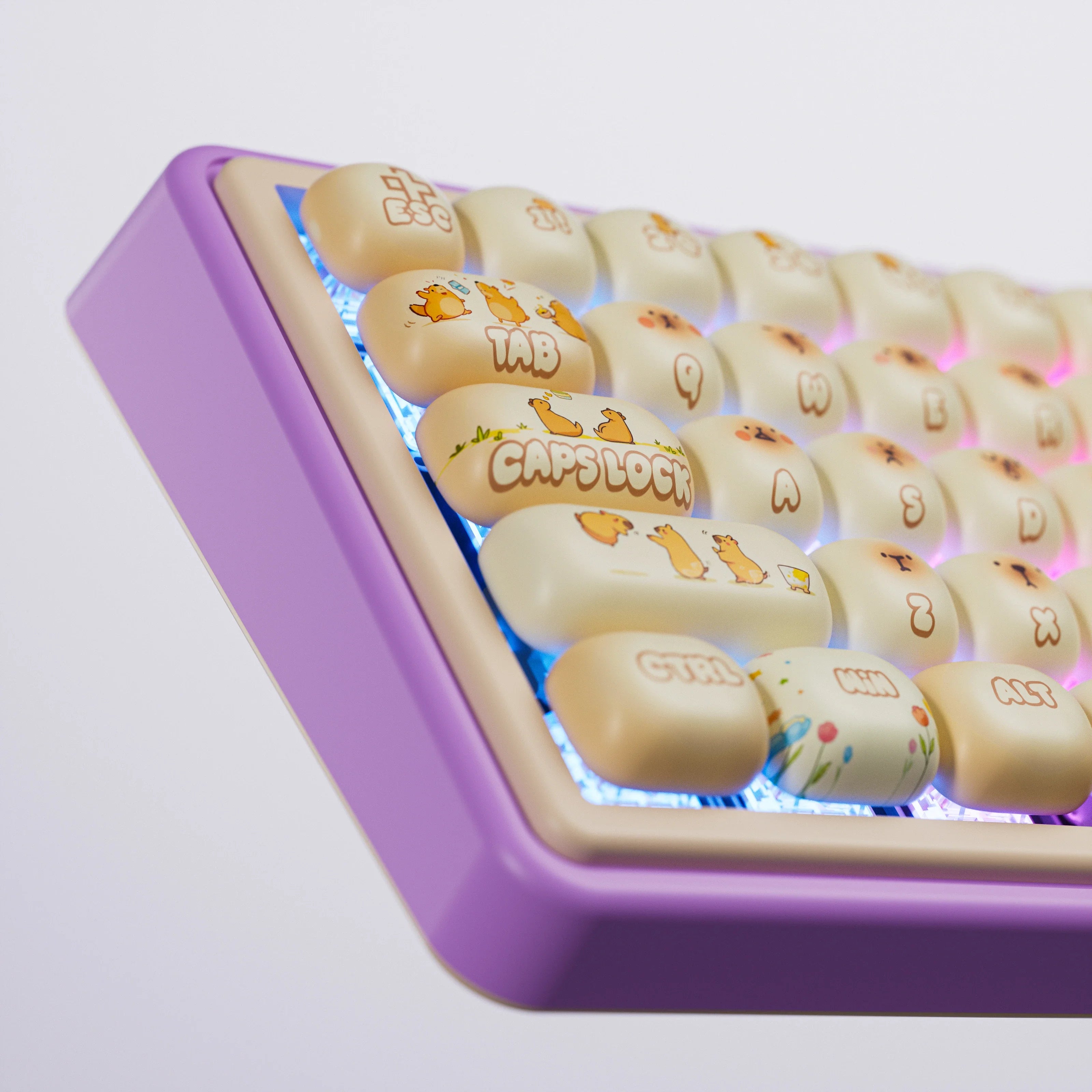 QwertyKey65 Pro Capybara edycja limitowana VIA - bezprzewodowa klawiatura mechaniczna gamingowa, Hotswap, RGB