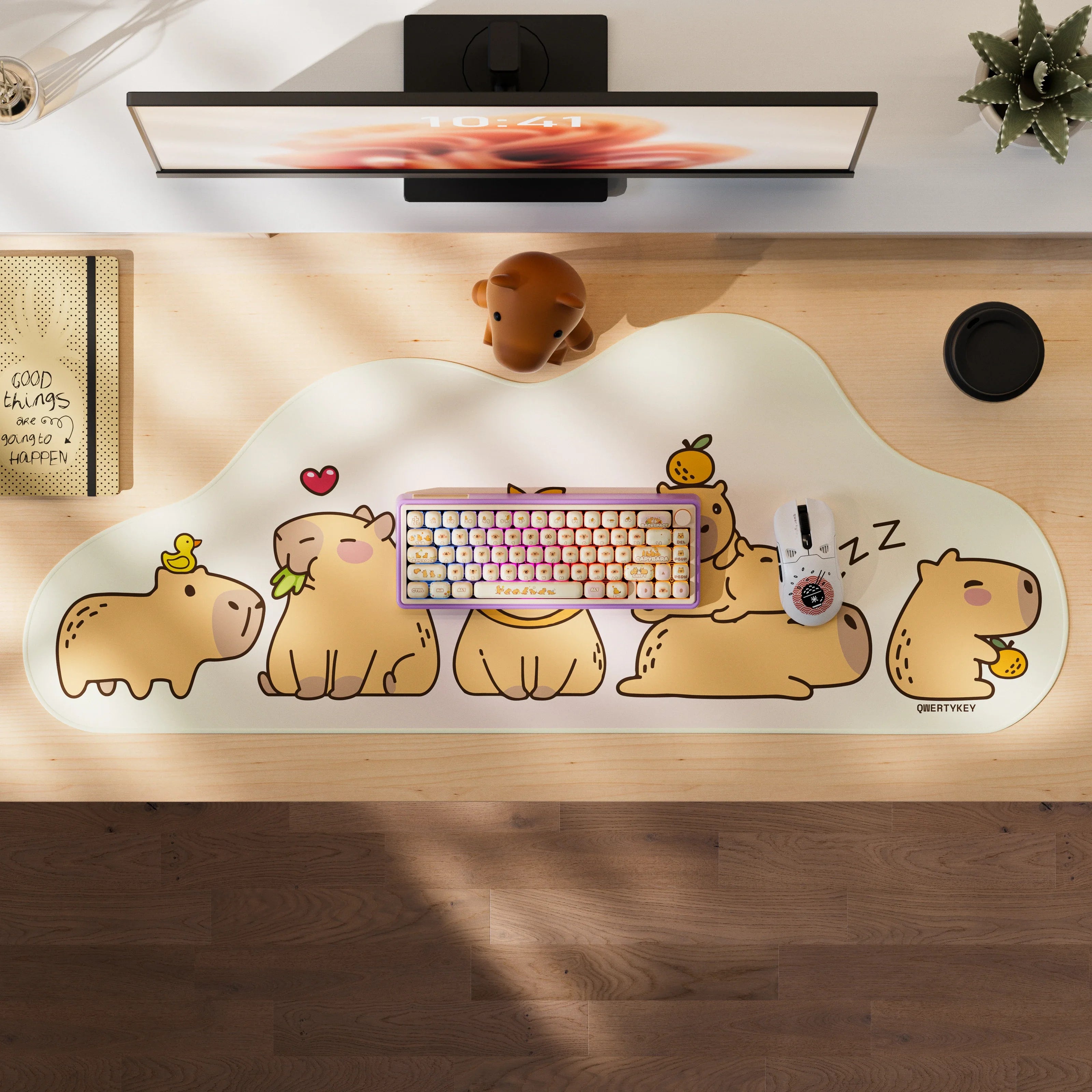 QwertyKey65 Pro Capybara edycja limitowana VIA - bezprzewodowa klawiatura mechaniczna gamingowa, Hotswap, RGB