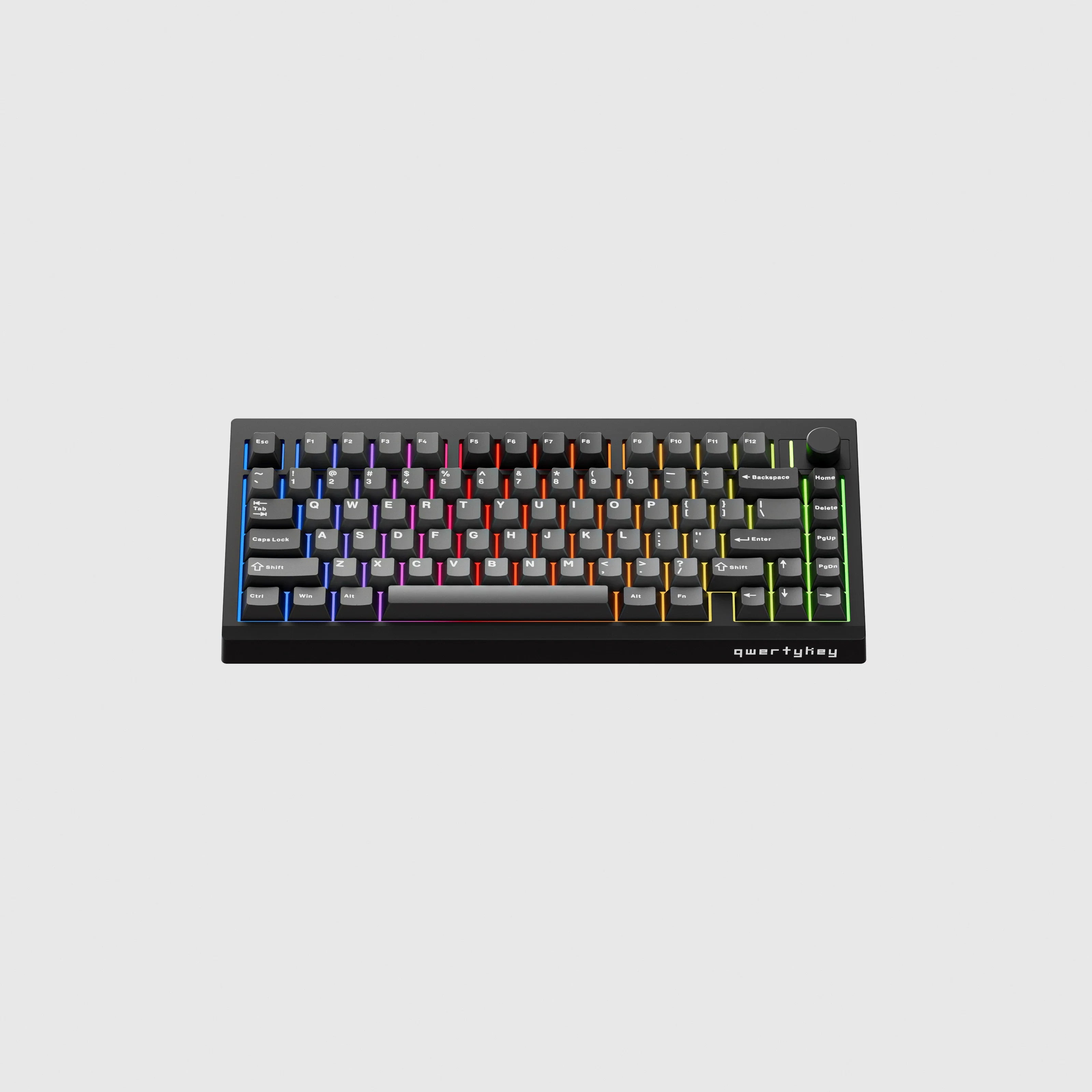 QwertyKey75 Pro V2 czarna Web Software - bezprzewodowa klawiatura mechaniczna gamingowa, Hotswap, RGB, gasket mount