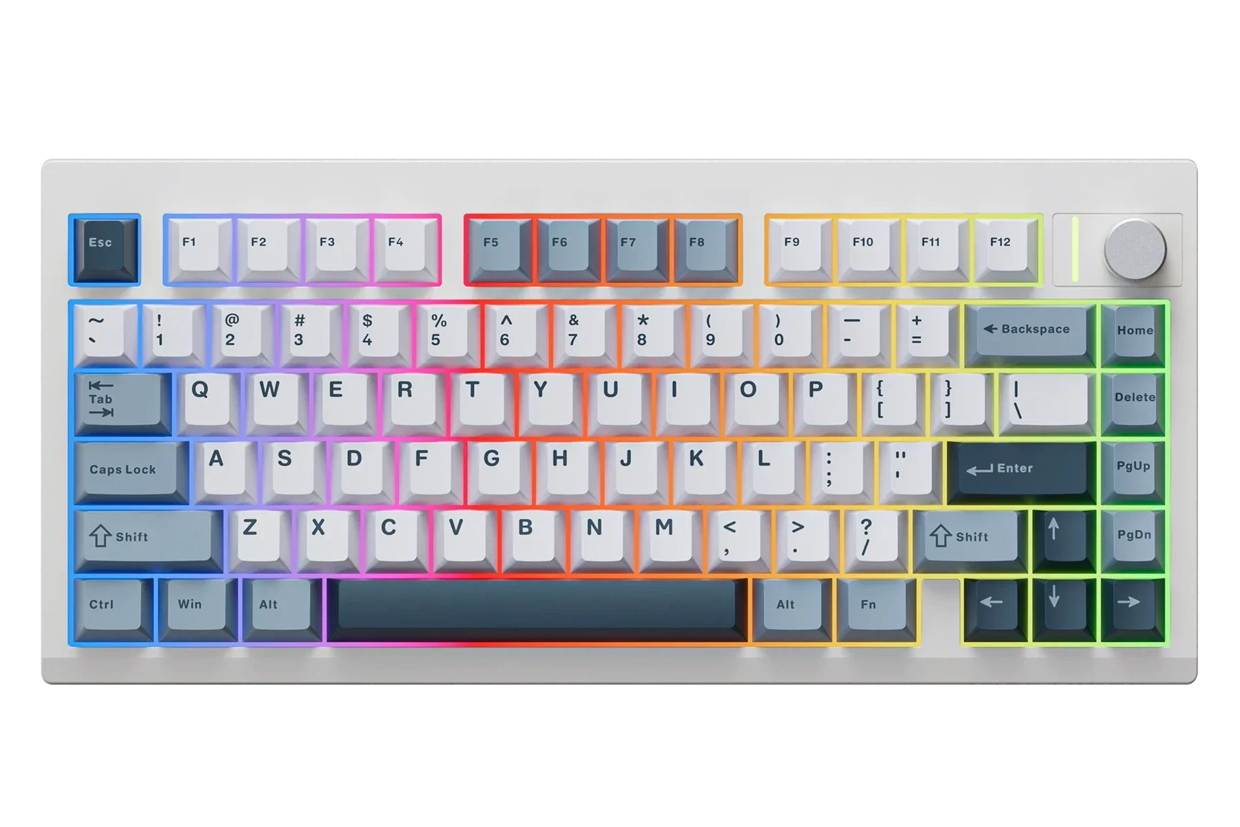 QwertyKey75 Pro V2 biała Web Software - bezprzewodowa klawiatura mechaniczna gamingowa, Hotswap, RGB, gasket mount