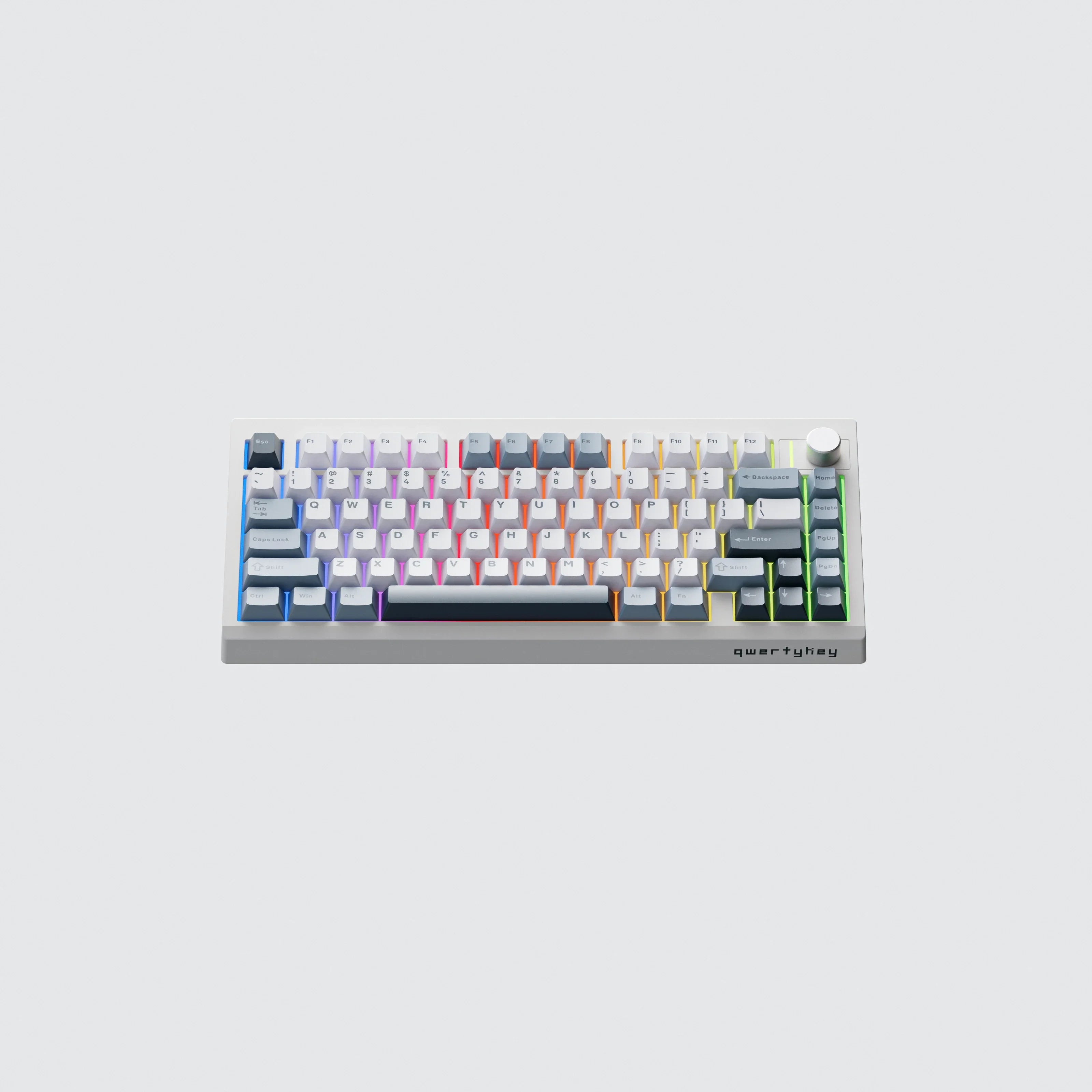 QwertyKey75 Pro V2 biała Web Software - bezprzewodowa klawiatura mechaniczna gamingowa, Hotswap, RGB, gasket mount