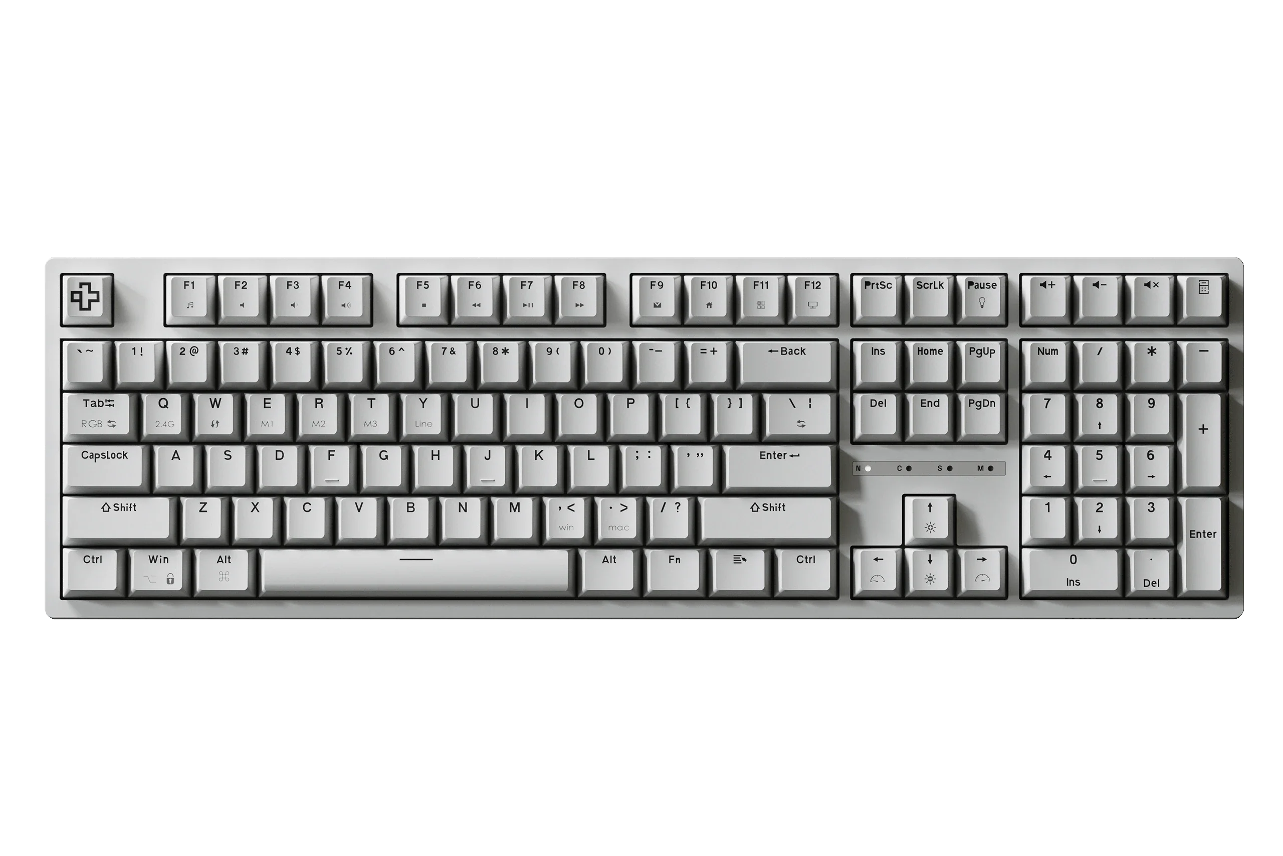 QwertyKey H100, biała - bezprzewodowa klawiatura mechaniczna gamingowa, Hotswap, RGB