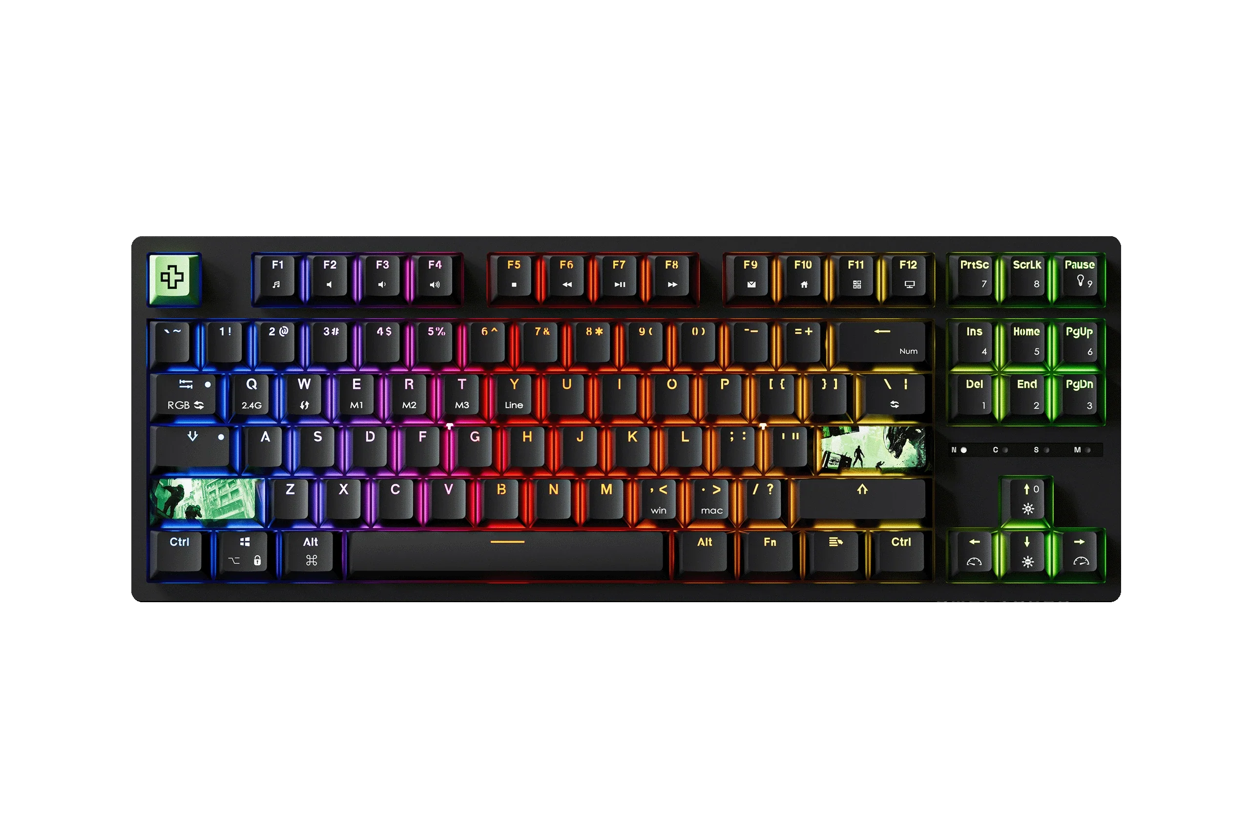 QwertyKey H87, czarna - bezprzewodowa klawiatura mechaniczna gamingowa, Hotswap, RGB