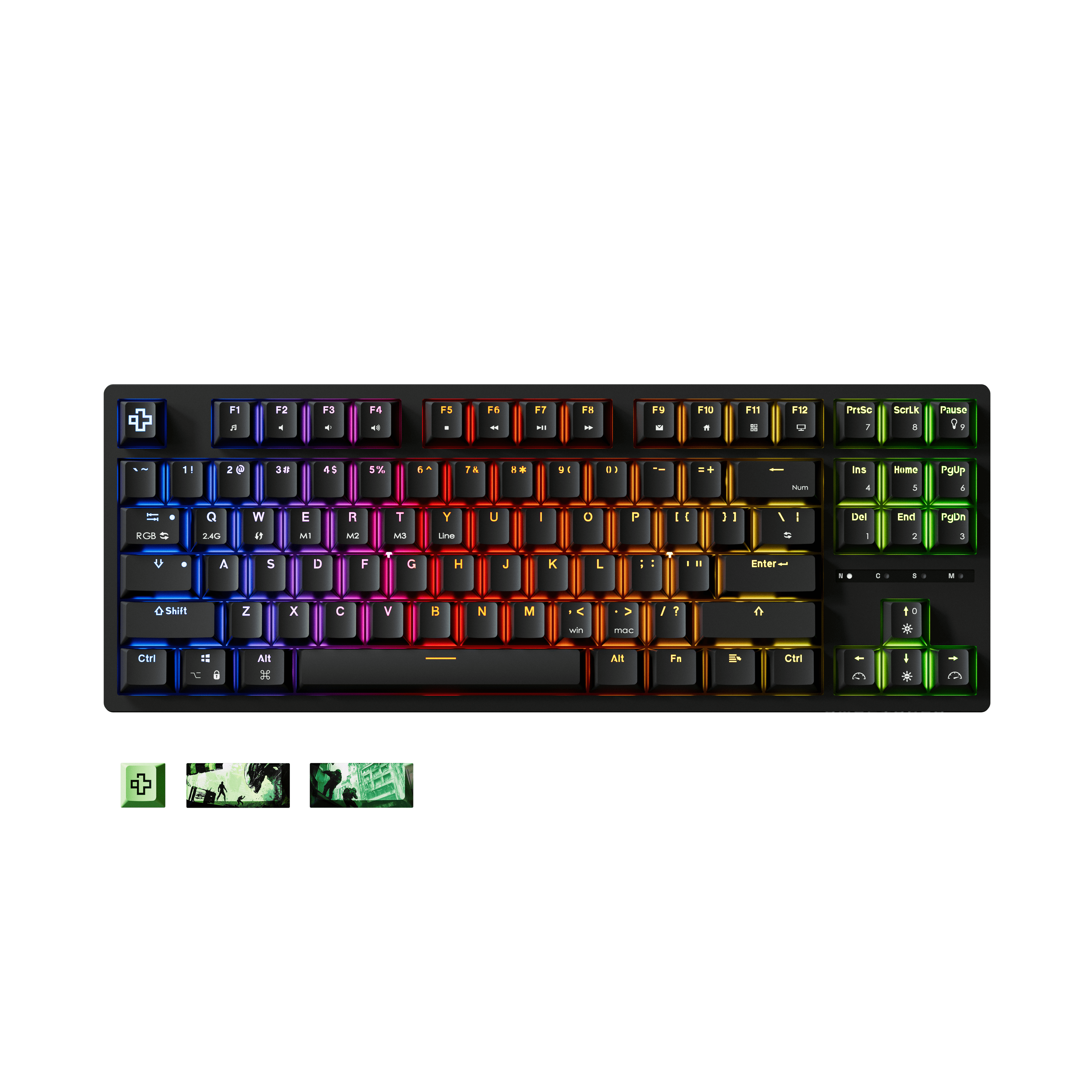 QwertyKey H87, czarna - bezprzewodowa klawiatura mechaniczna gamingowa, Hotswap, RGB