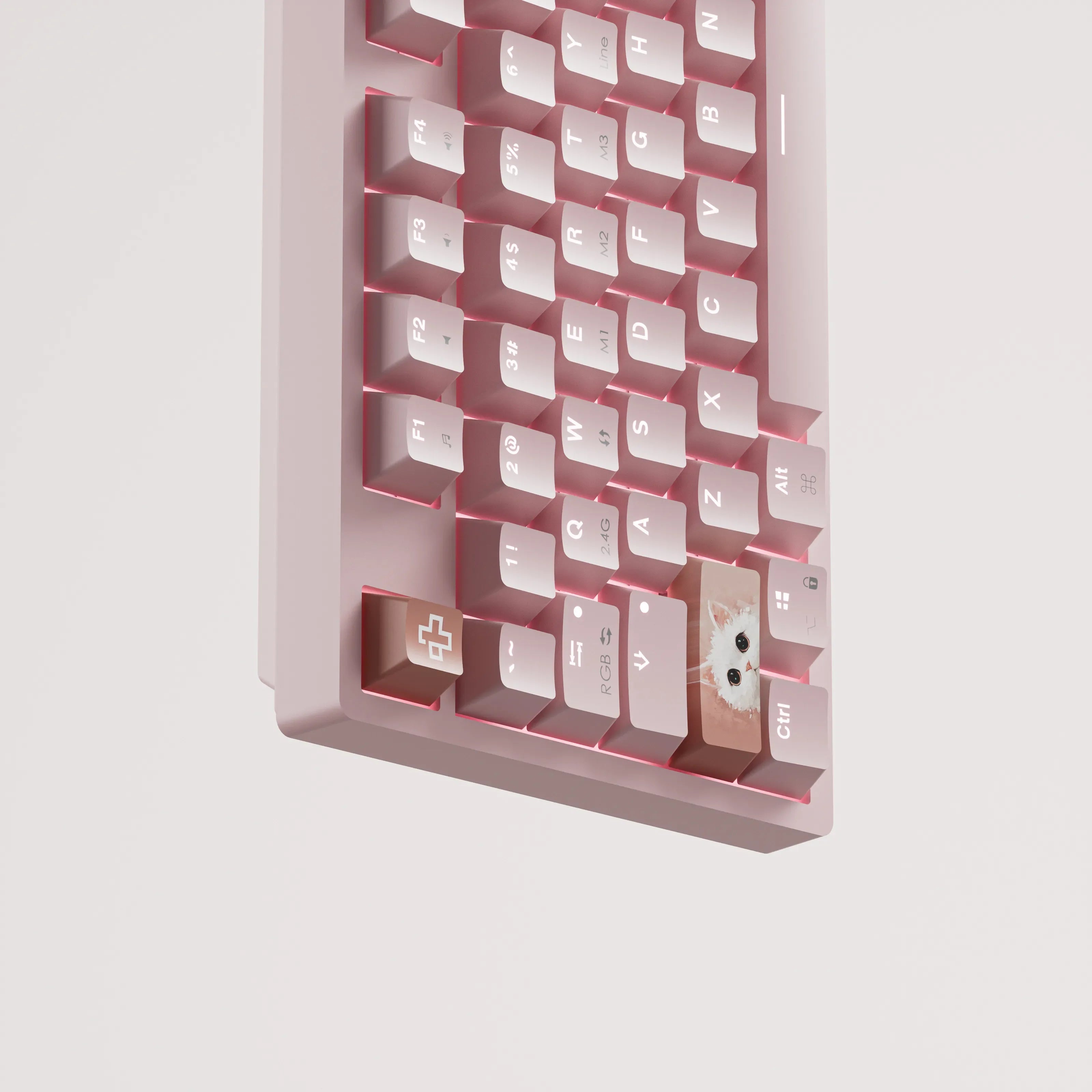 QwertyKey H87, różowa - bezprzewodowa klawiatura mechaniczna gamingowa, Hotswap, RGB