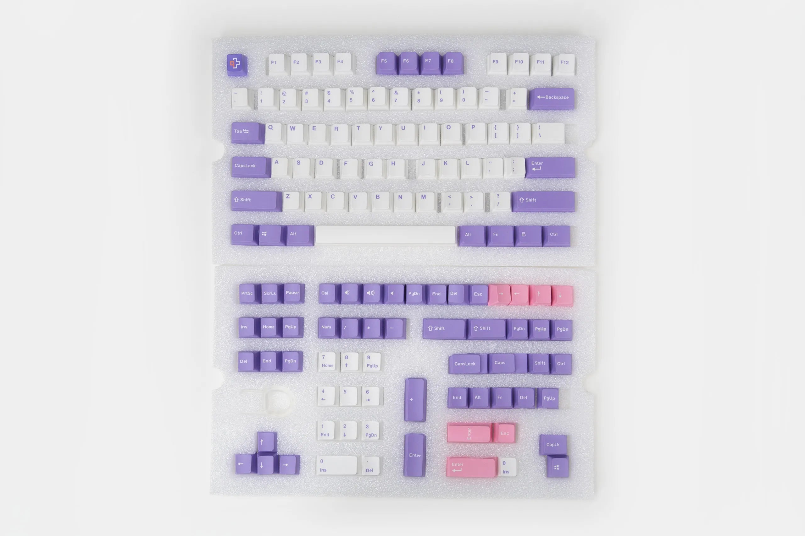 Zestaw keycapów QwertyKey Fioletowy PBT Double Shot profil OEM
