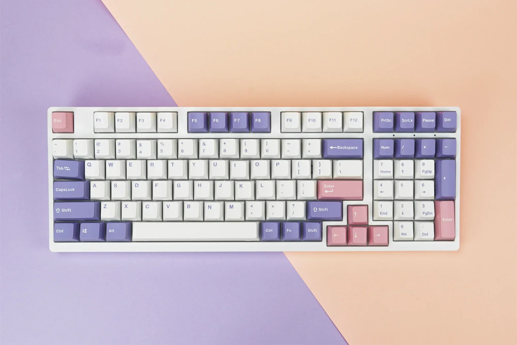 Zestaw keycapów QwertyKey Fioletowy PBT Double Shot profil OEM