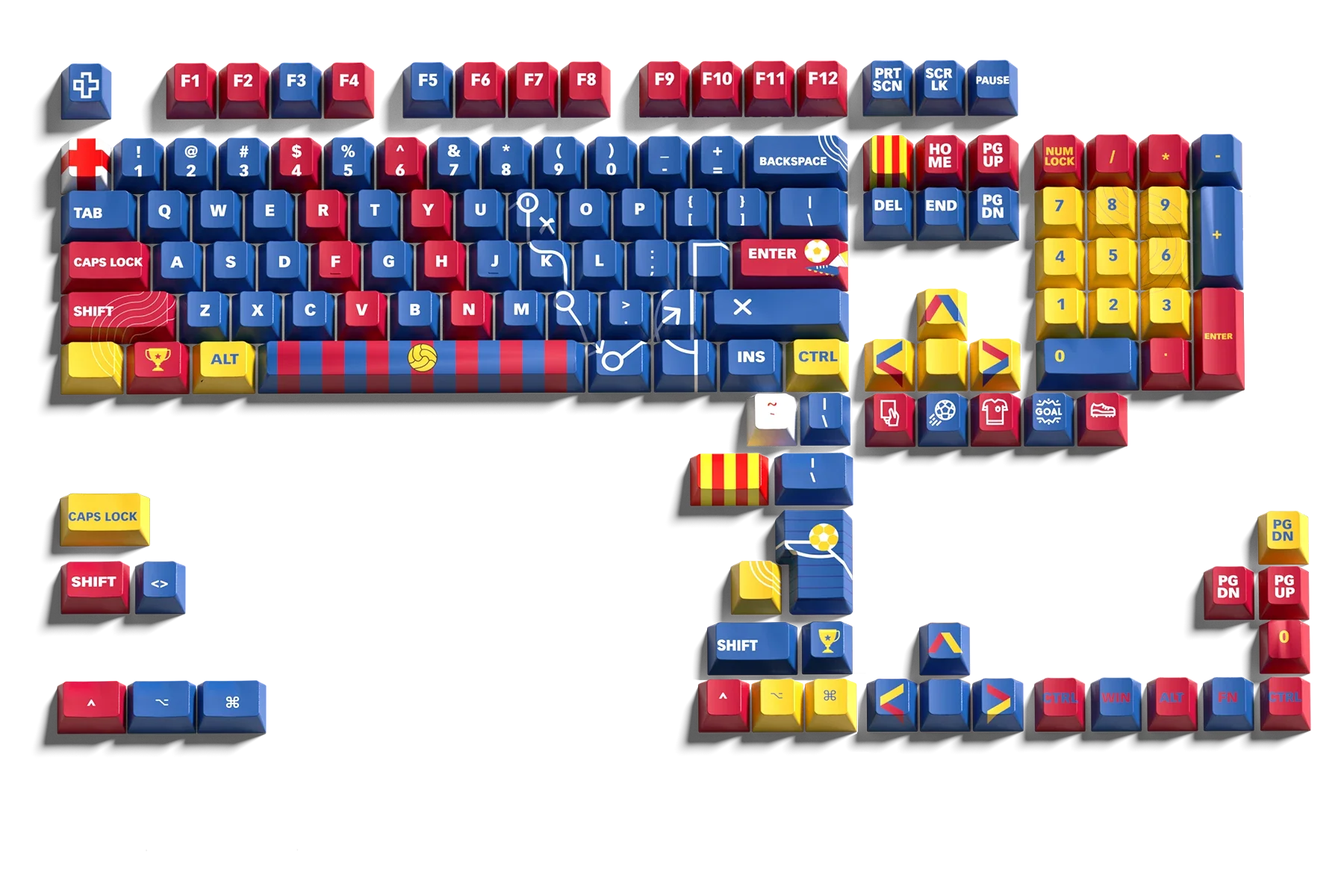 Zestaw keycapów QwertyKey Catalunya Dye Sub, profil Cherry
