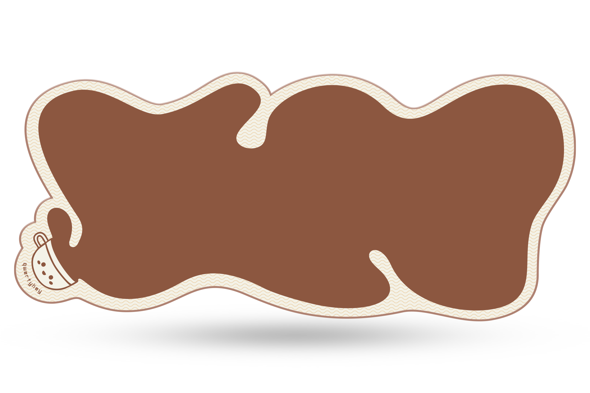 Deskmat gamingowy QwertyKey Coffee, wodoodporny, obszyte krawędzie, 4 mm, antypoślizgowy gumowy spód