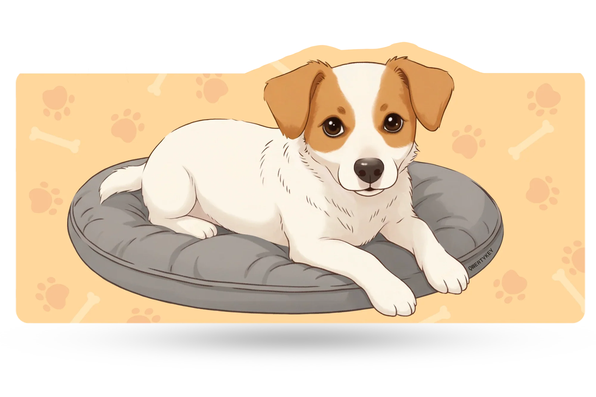 Deskmat / podkładka pod mysz QwertyKey Dog Joy 4 mm obszyte krawędzie