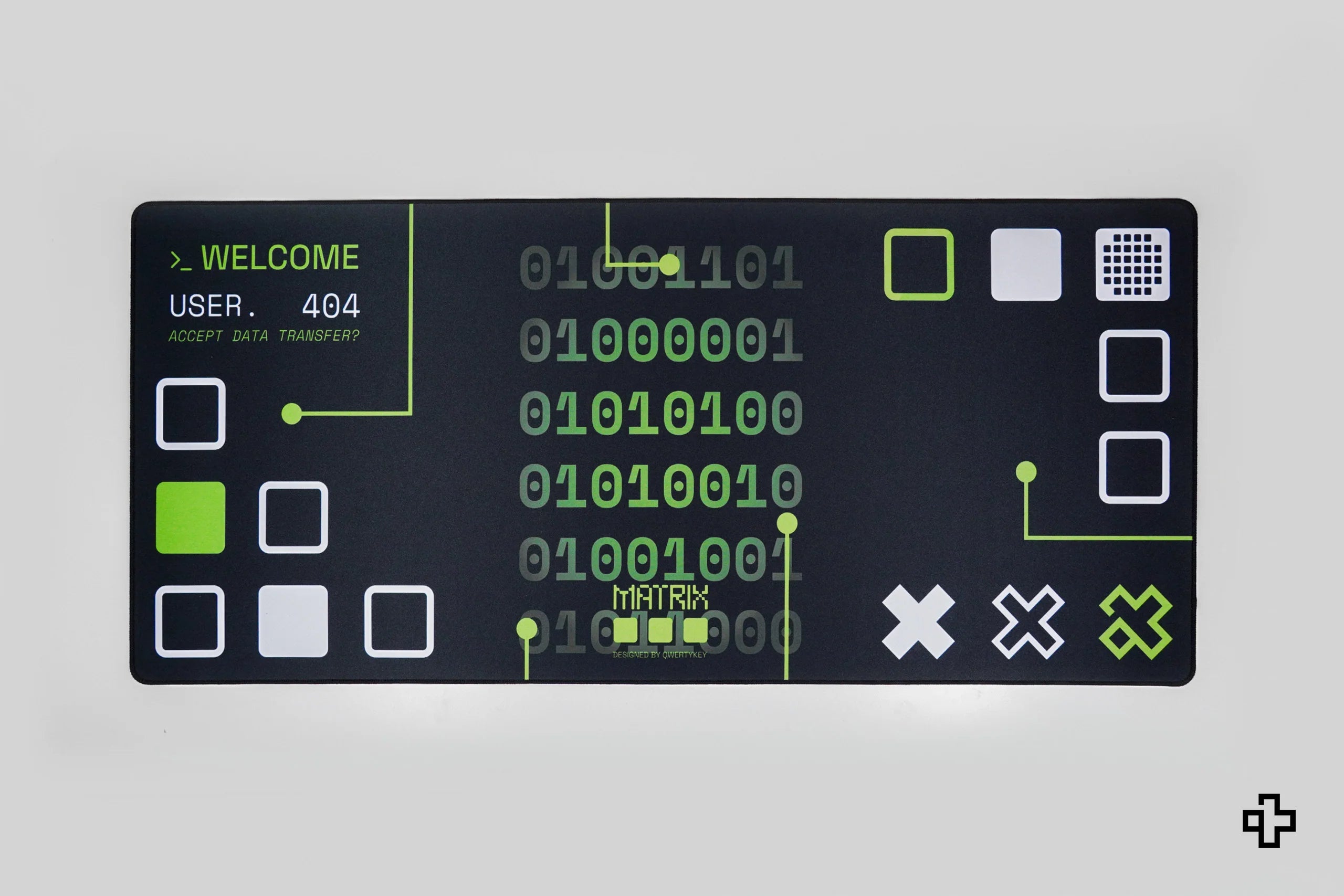 Deskmat QwertyKey Matrix, 4 mm, obszyte krawędzie