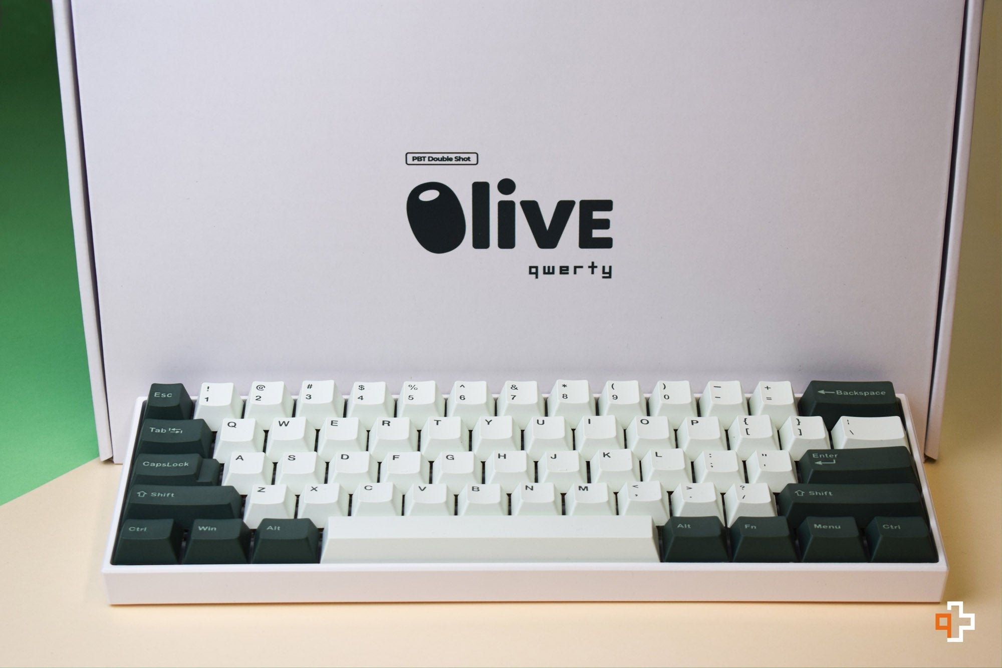 Zestaw keycapów QWERTY Olive profil Cherry PBT Double Shot