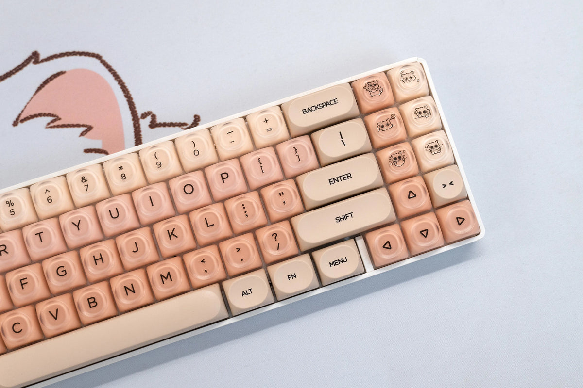 Zestaw keycapów QwertyKey Peach Cream profil HOA
