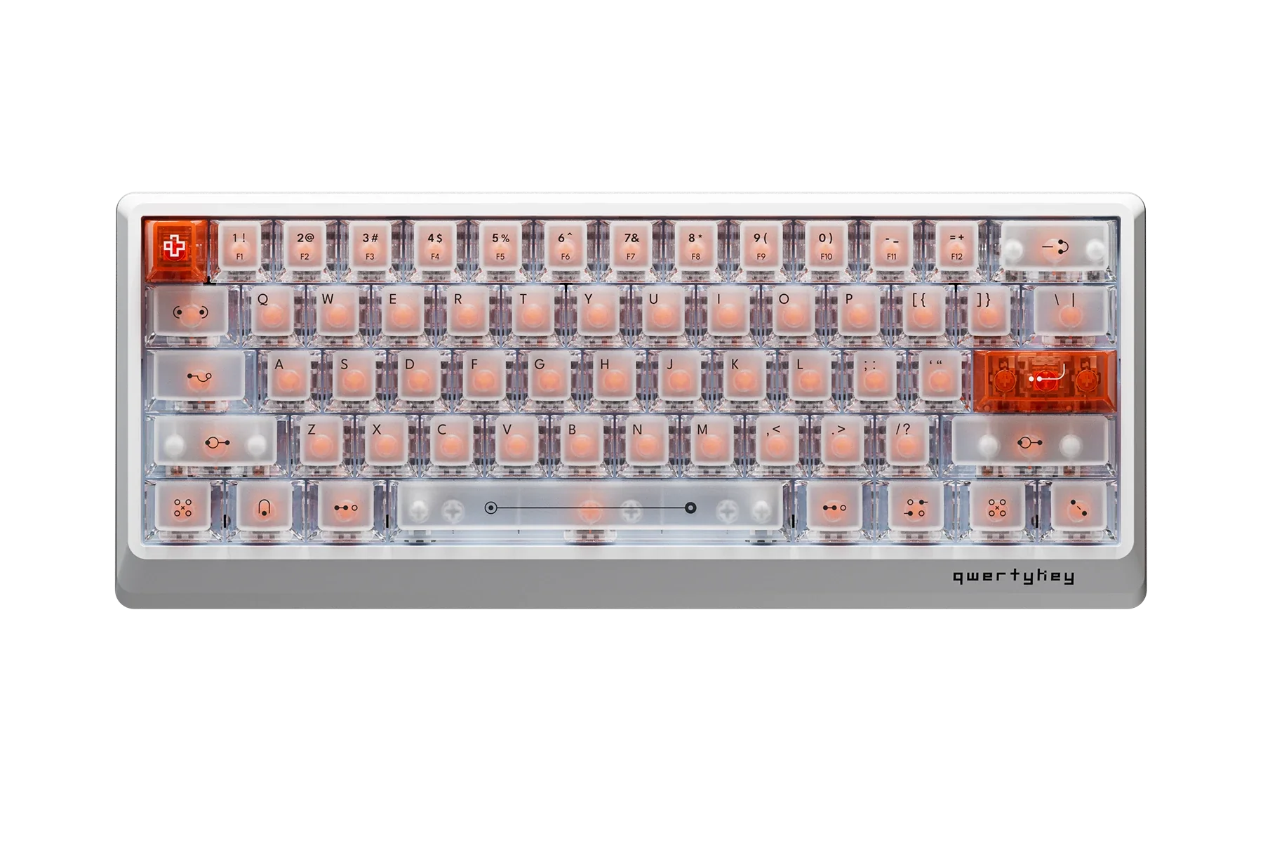 QwertyKey QK61 HE Phantom Biała – Magnetyczna Klawiatura Gamingowa Hall Effect, Rapid Trigger, Snap Tap, Full RGB