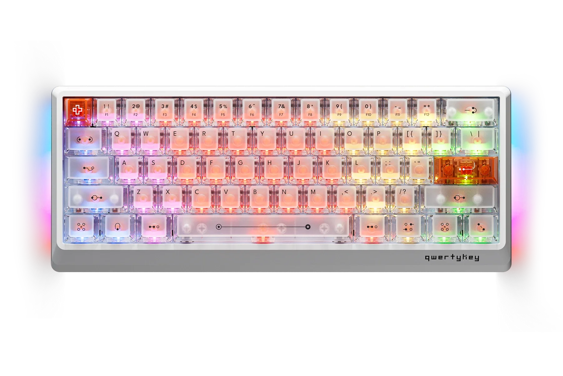 QwertyKey QK61 HE Phantom Biała – Magnetyczna Klawiatura Gamingowa Hall Effect, Rapid Trigger, Snap Tap, Full RGB