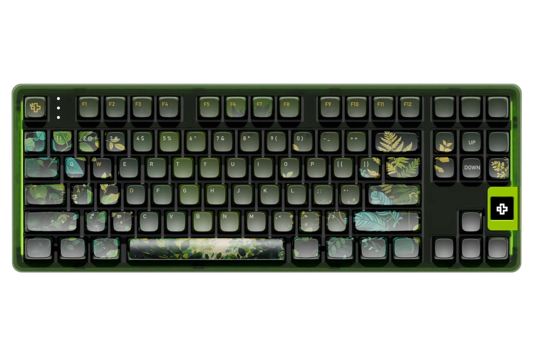 QwertyKey80 Leaf - bezprzewodowa klawiatura mechaniczna gamingowa, Hotswap, RGB, QMK/VIA, gasket mount, z ekranem