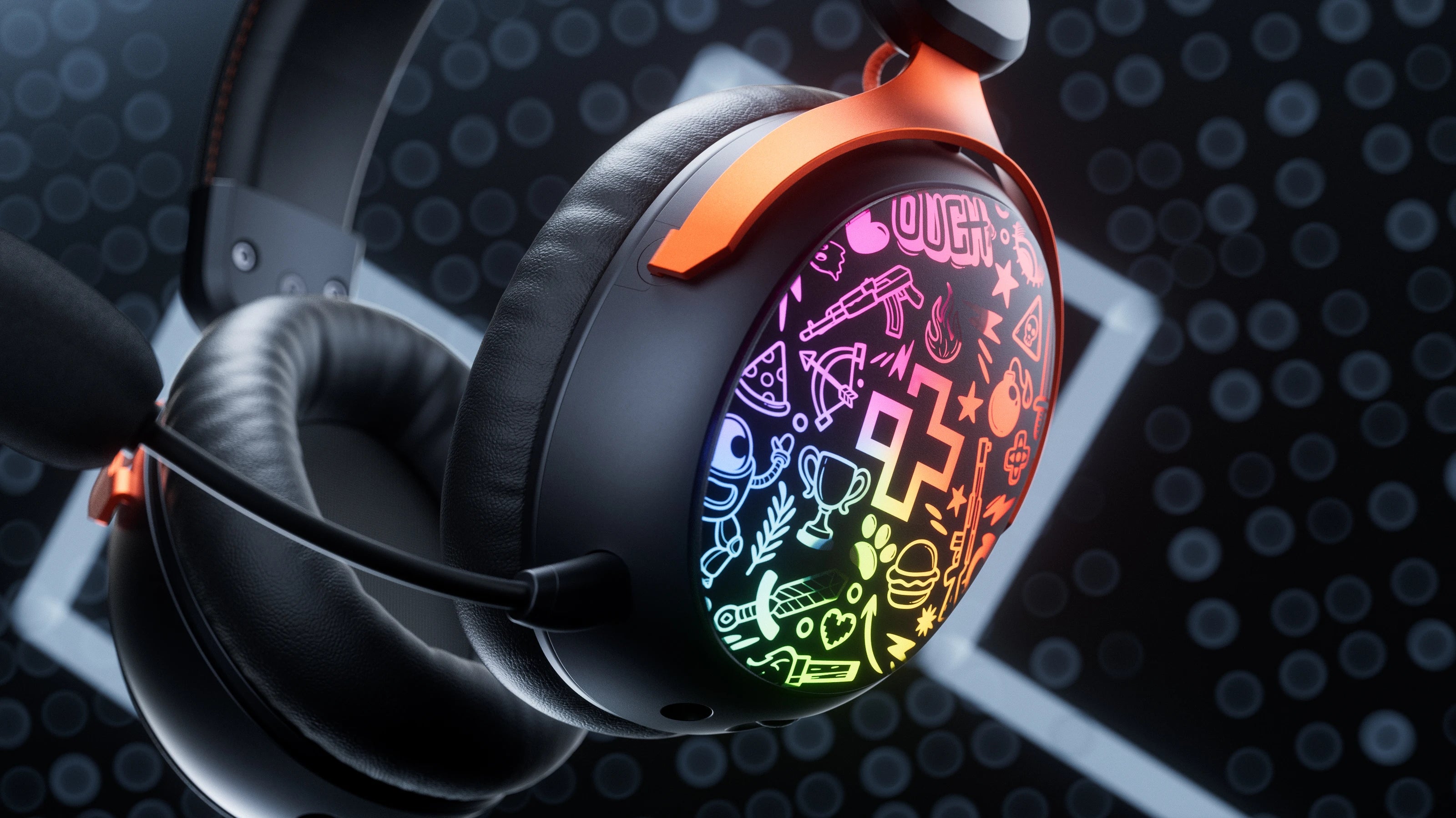 Słuchawki gamingowe bezprzewodowe QwertyKey Pulse, Trio Mode, RGB, z oprogramowaniem, mikrofon z redukcją szumów AI