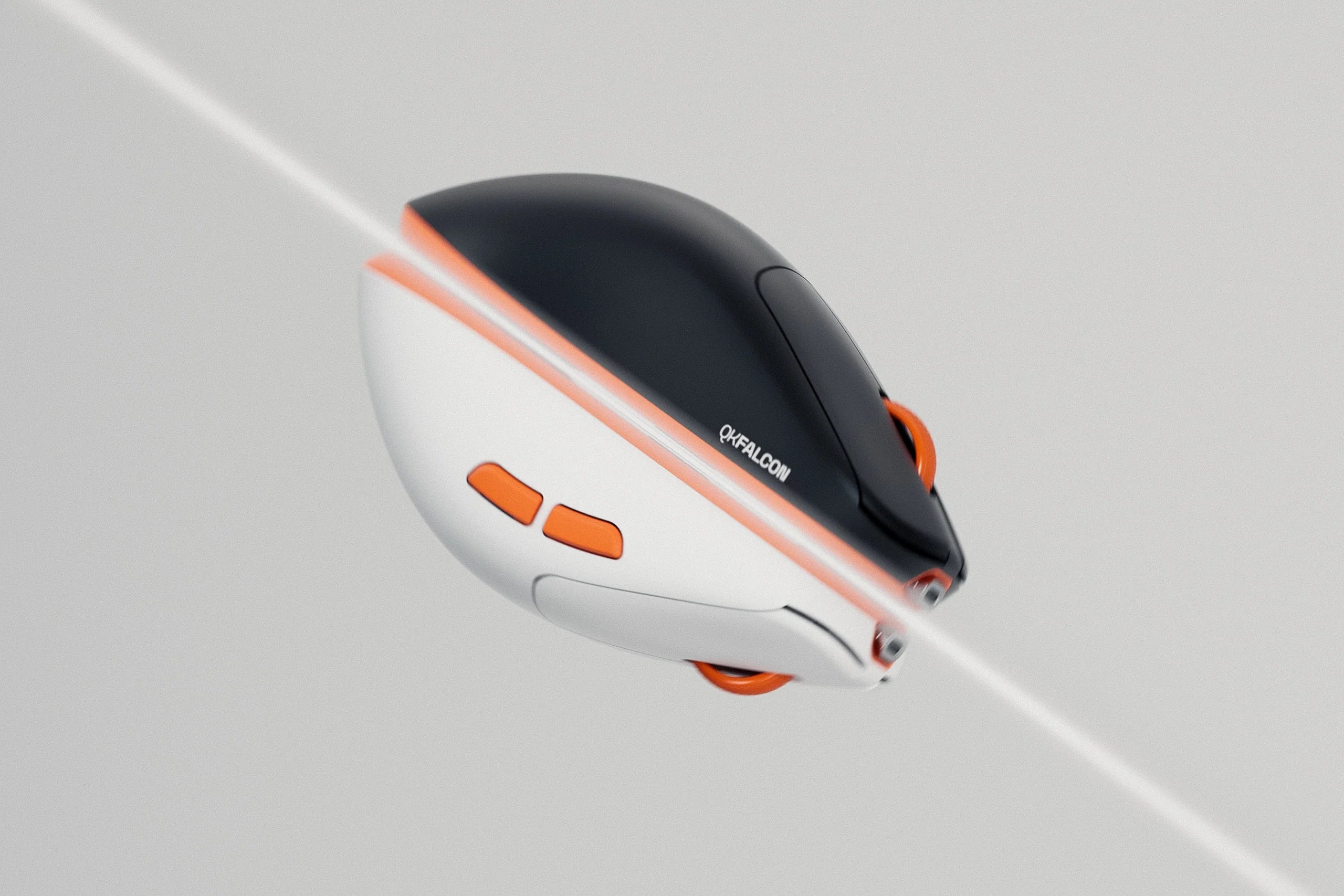 mysz Gaming QwertyKey Falcon biała 8K, 30.000 DPI, Bluetooth bezprzewodowa trio mode, Pixart 3950