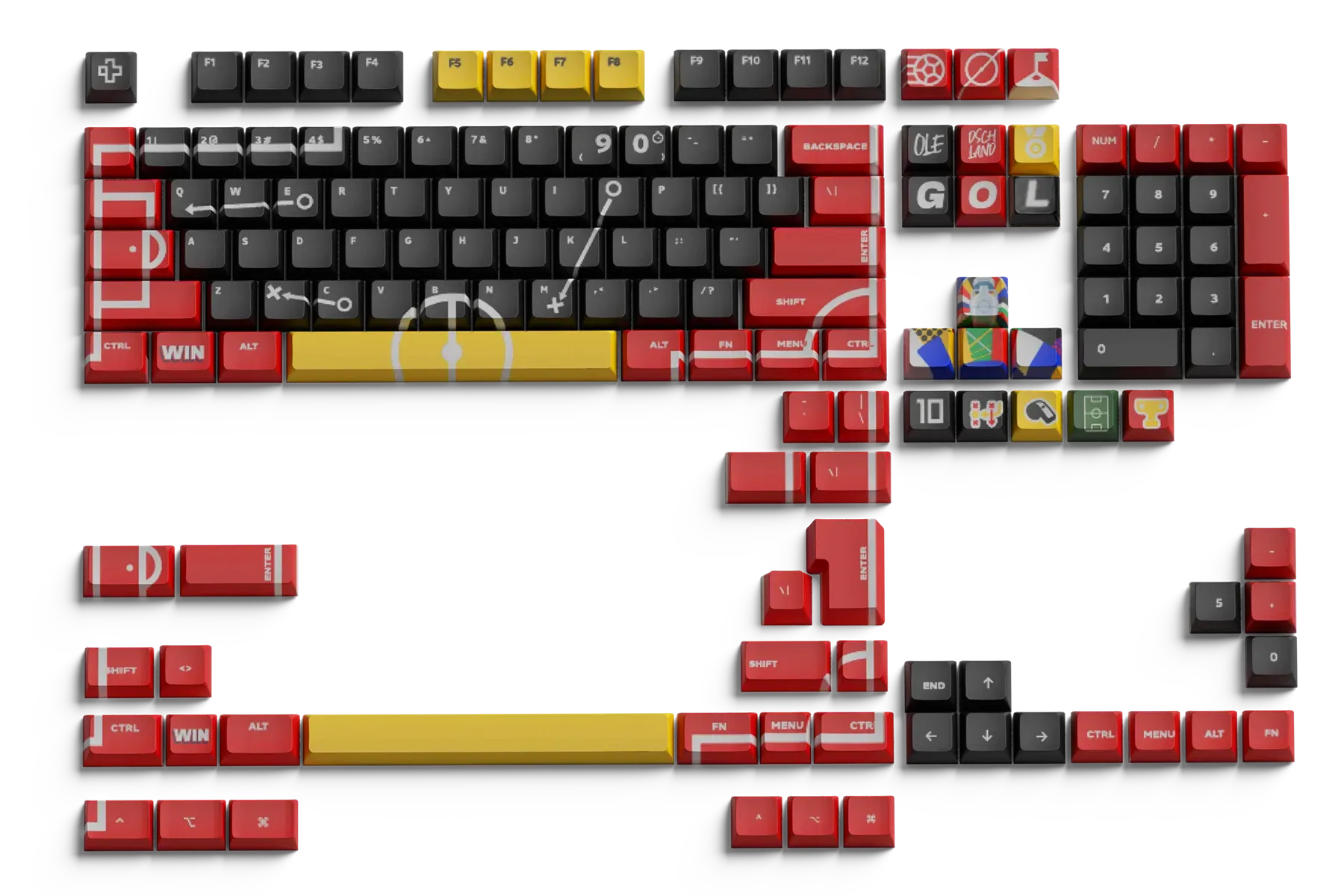 Zestaw keycapów QwertyKey Euro 2024 Niemcy profil XDA materiał PBT