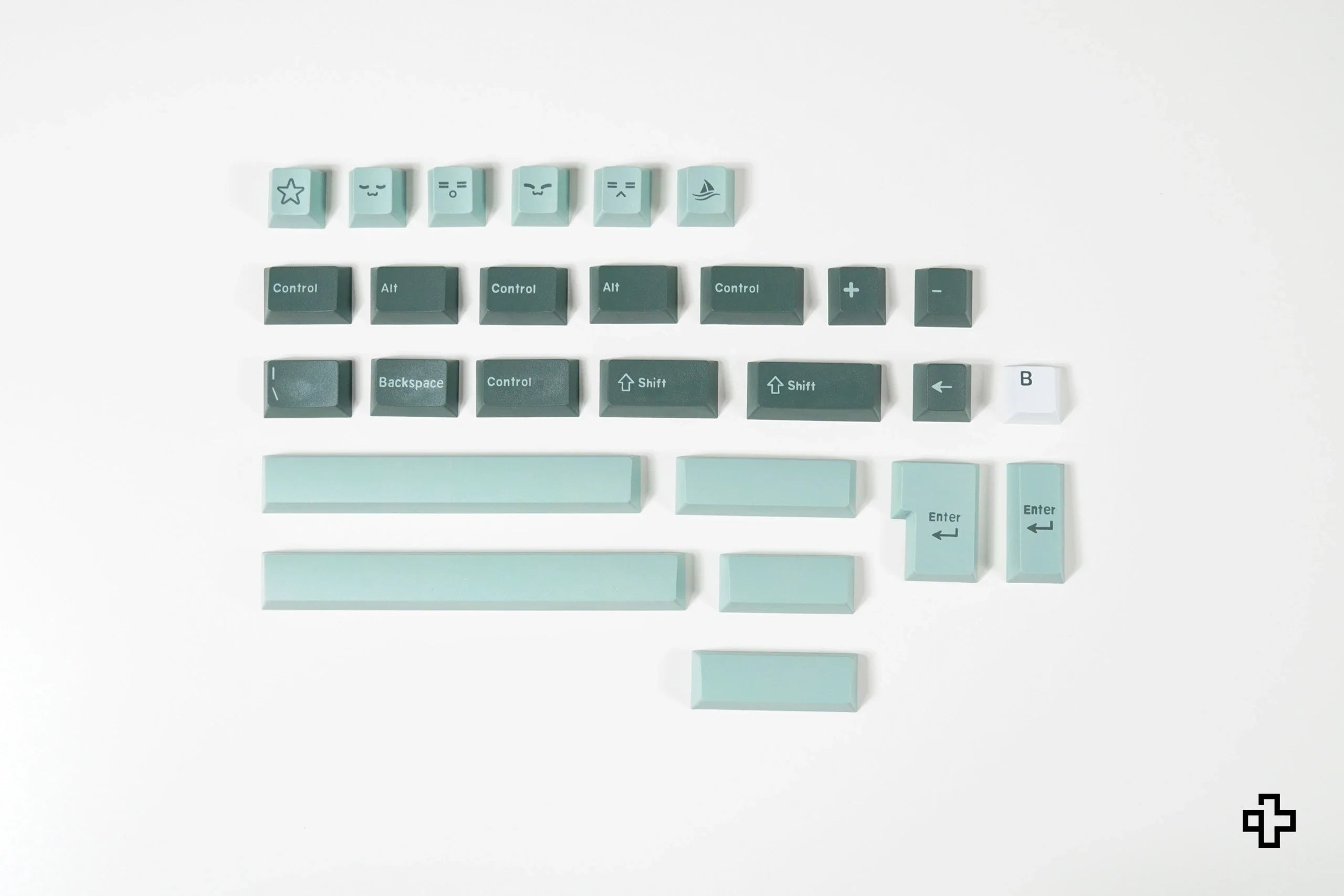 Zestaw keycapów QWERTY Olive V2 PBT Double Shot