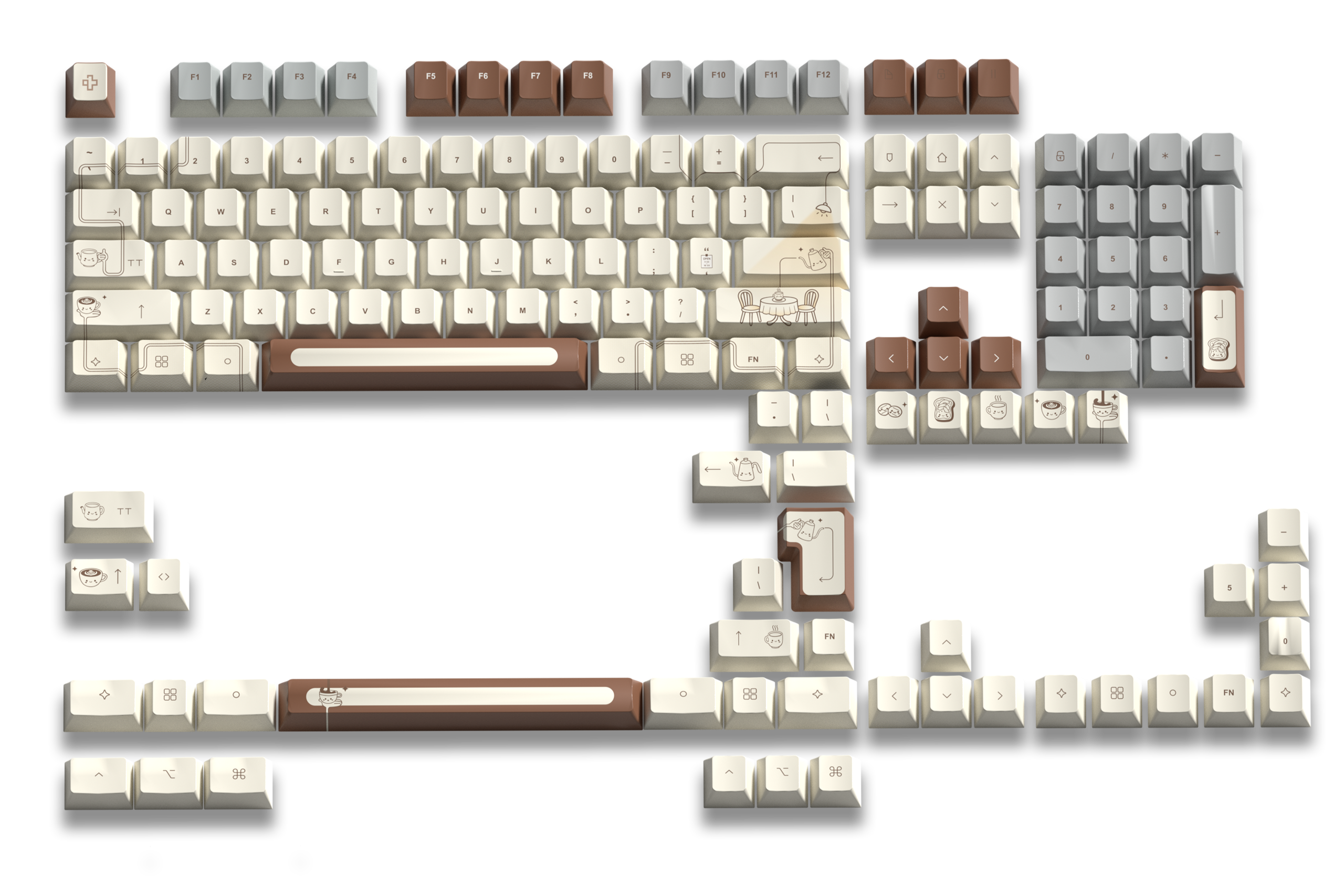 Zestaw keycapów QwertyKey Coffee Dye Sub Profil Cherry