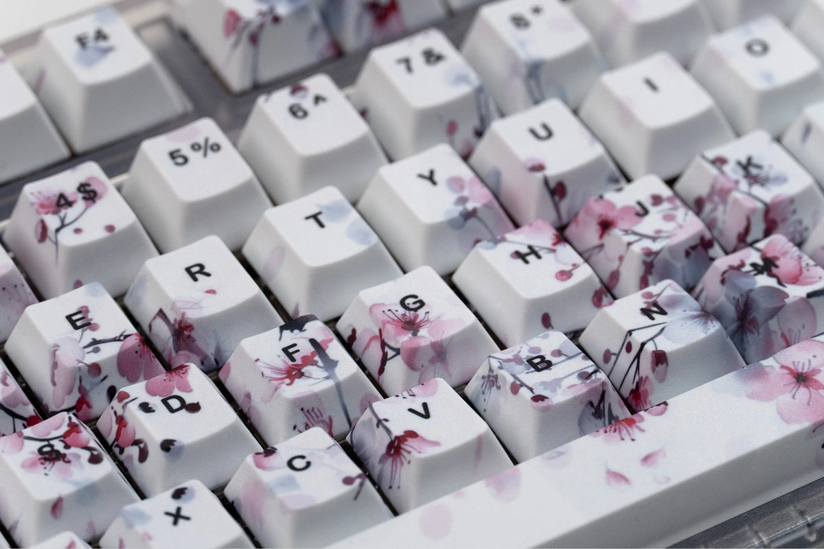 Zestaw keycapów Sakura V2 Profil Cherry PBT Dye Sub