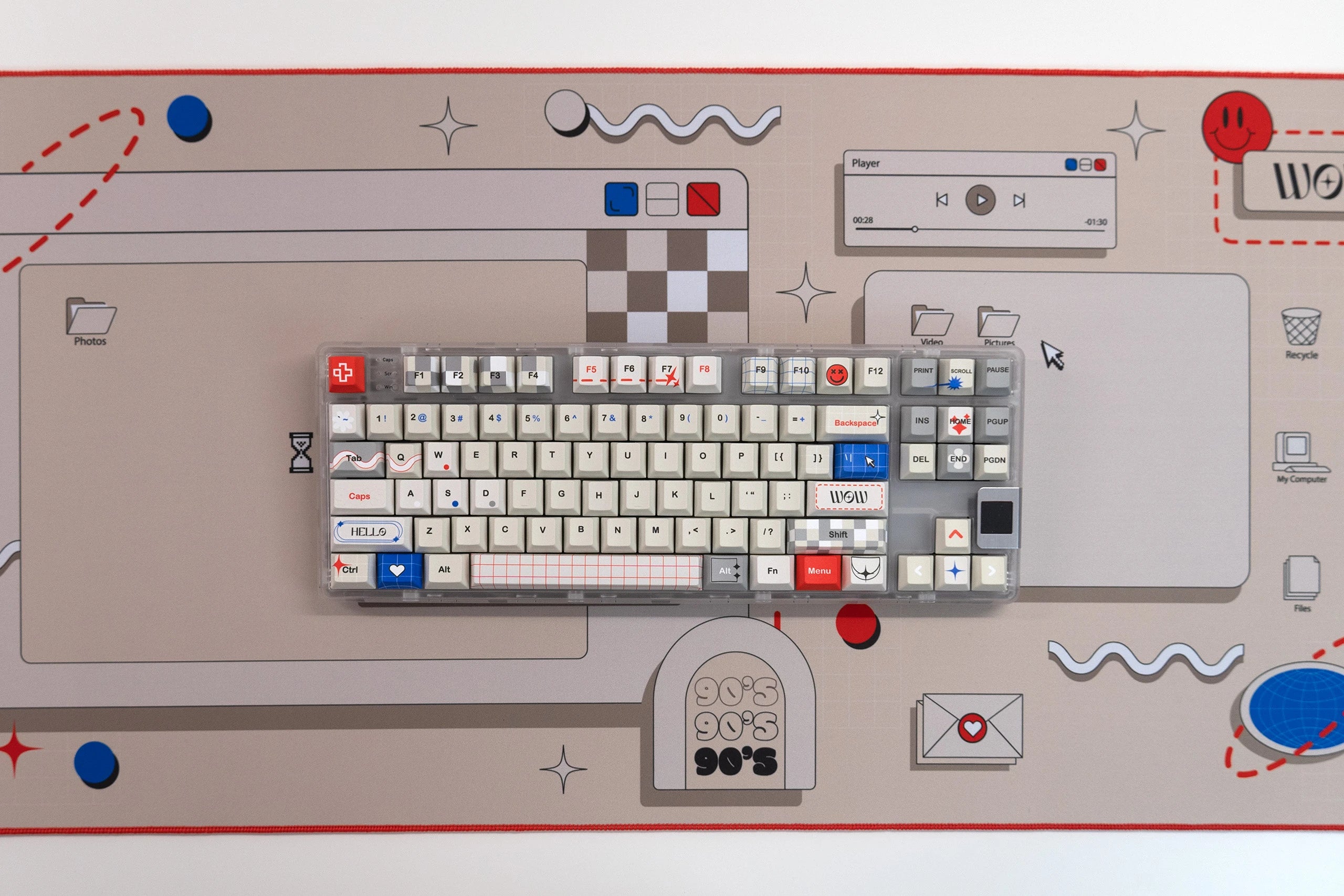 Zestaw keycapów QwertyKey Retro Dye Sub Profil Cherry